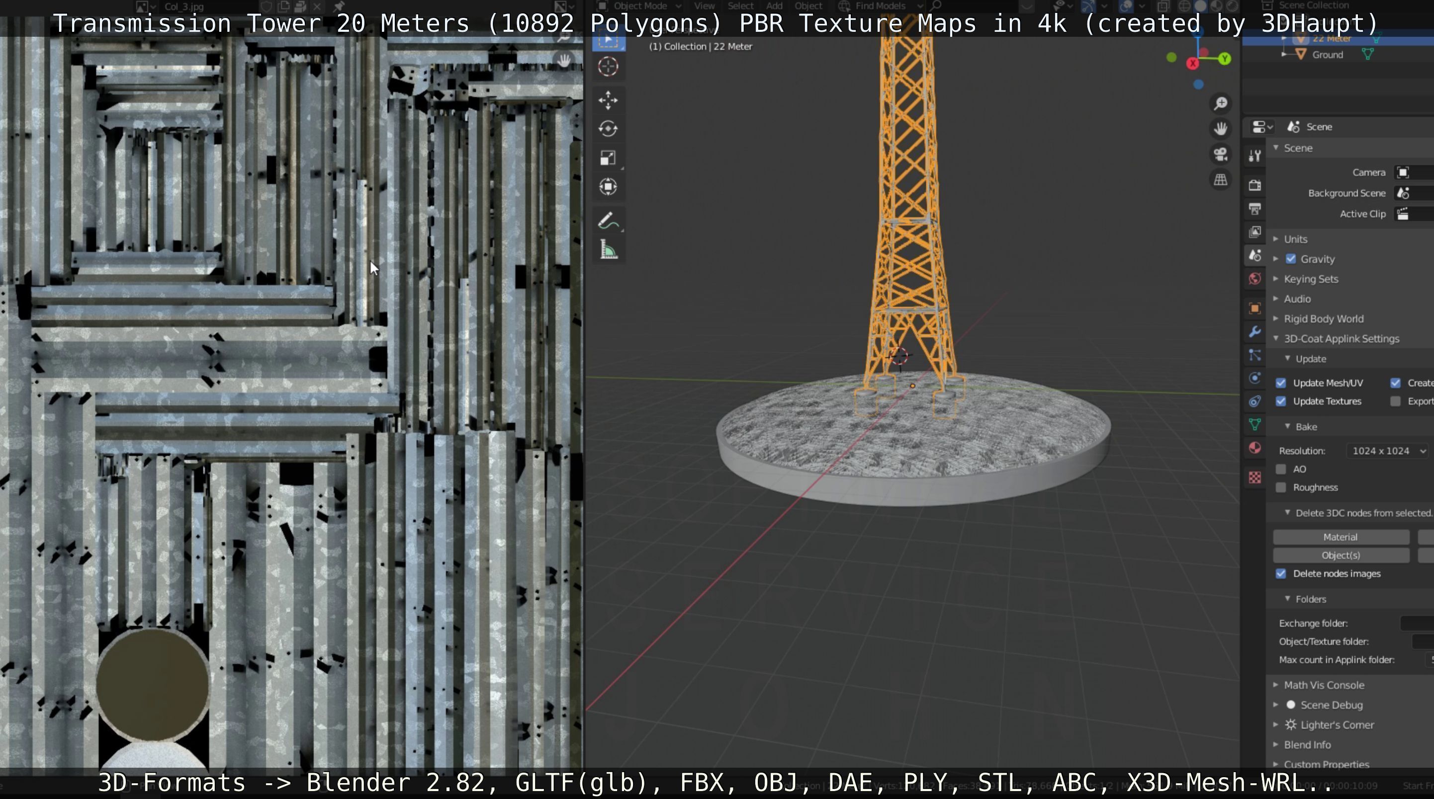 Transmission Tower 22 Meter Low-poly 3D model_84