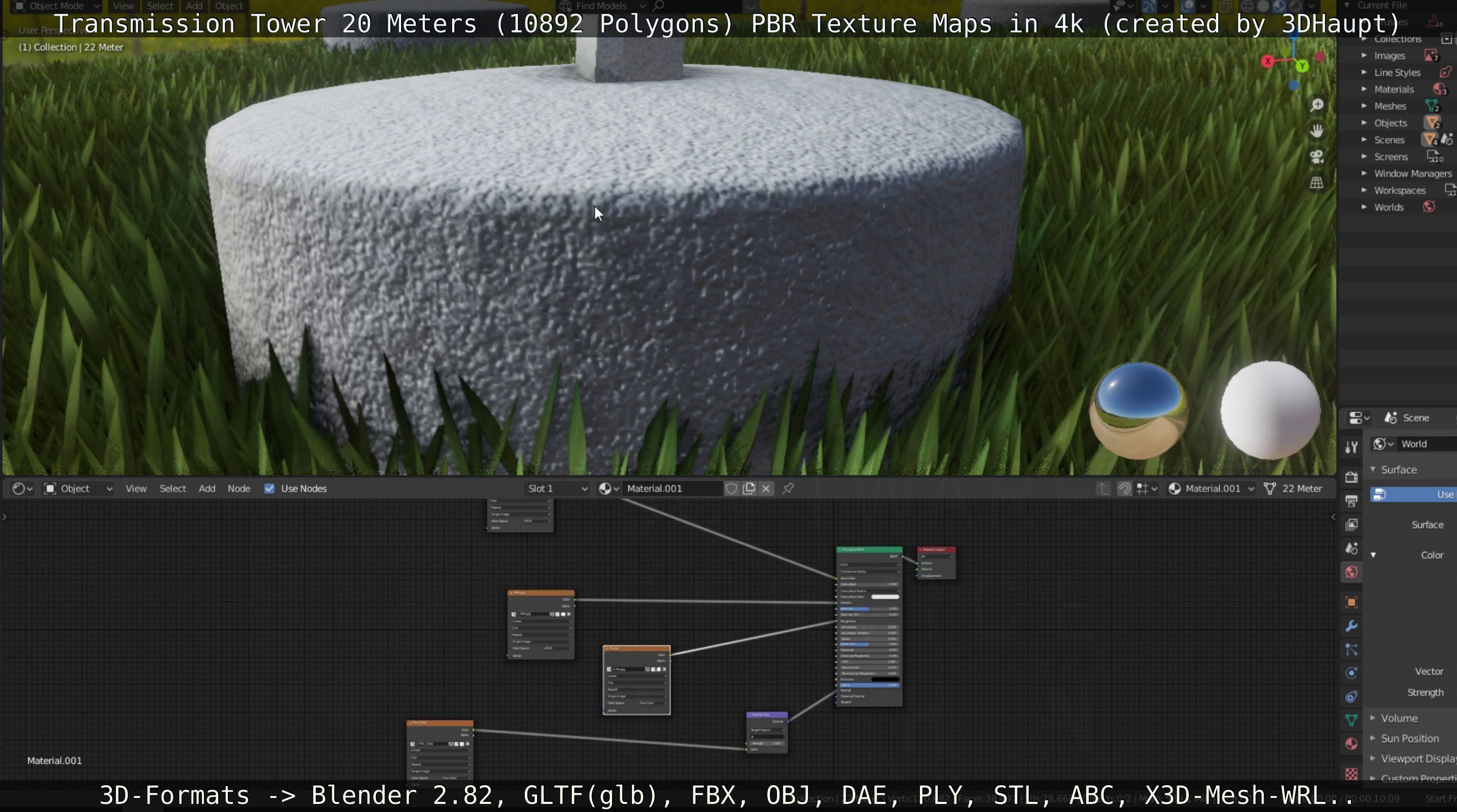 Transmission Tower 22 Meter Low-poly 3D model_3