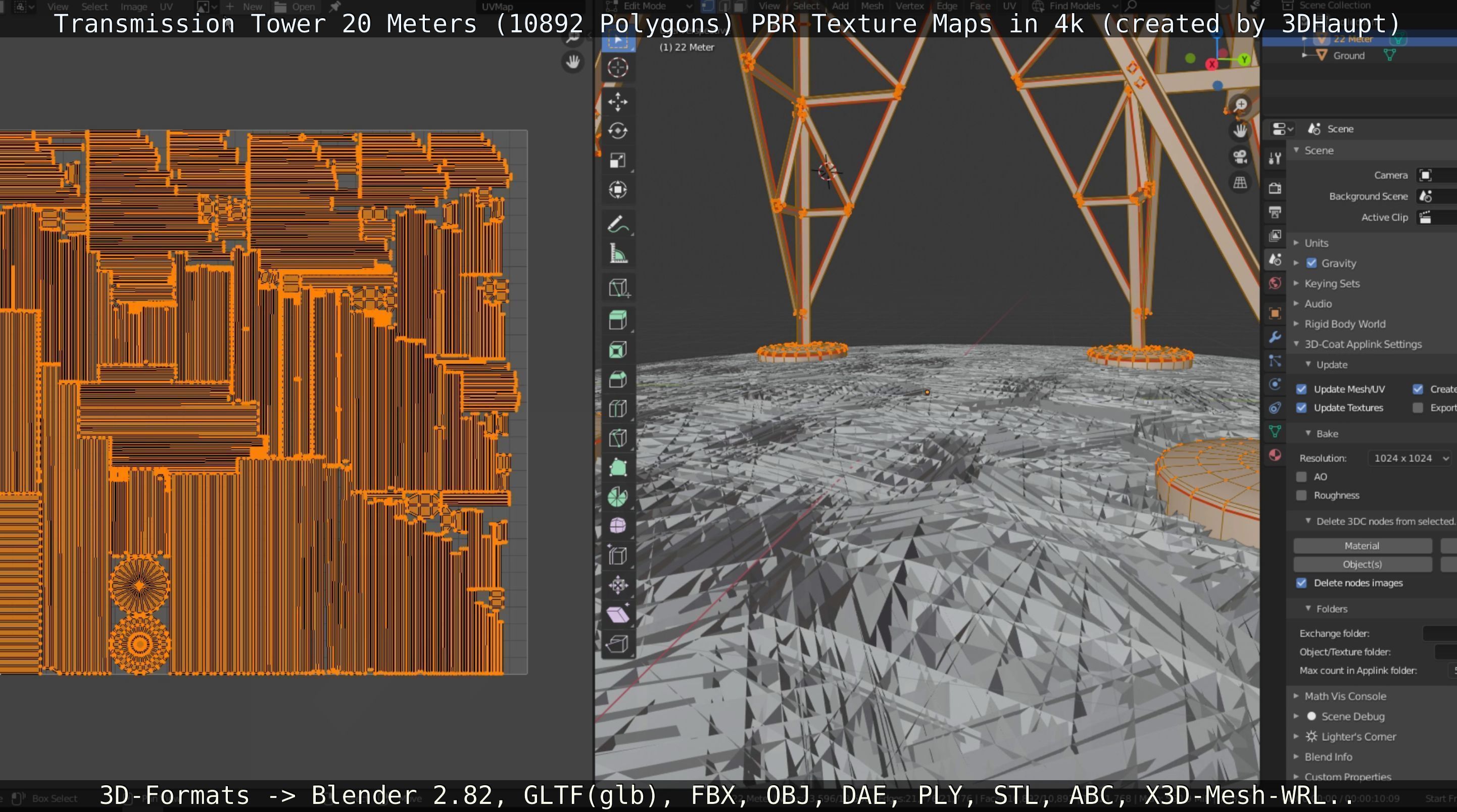Transmission Tower 22 Meter Low-poly 3D model_18