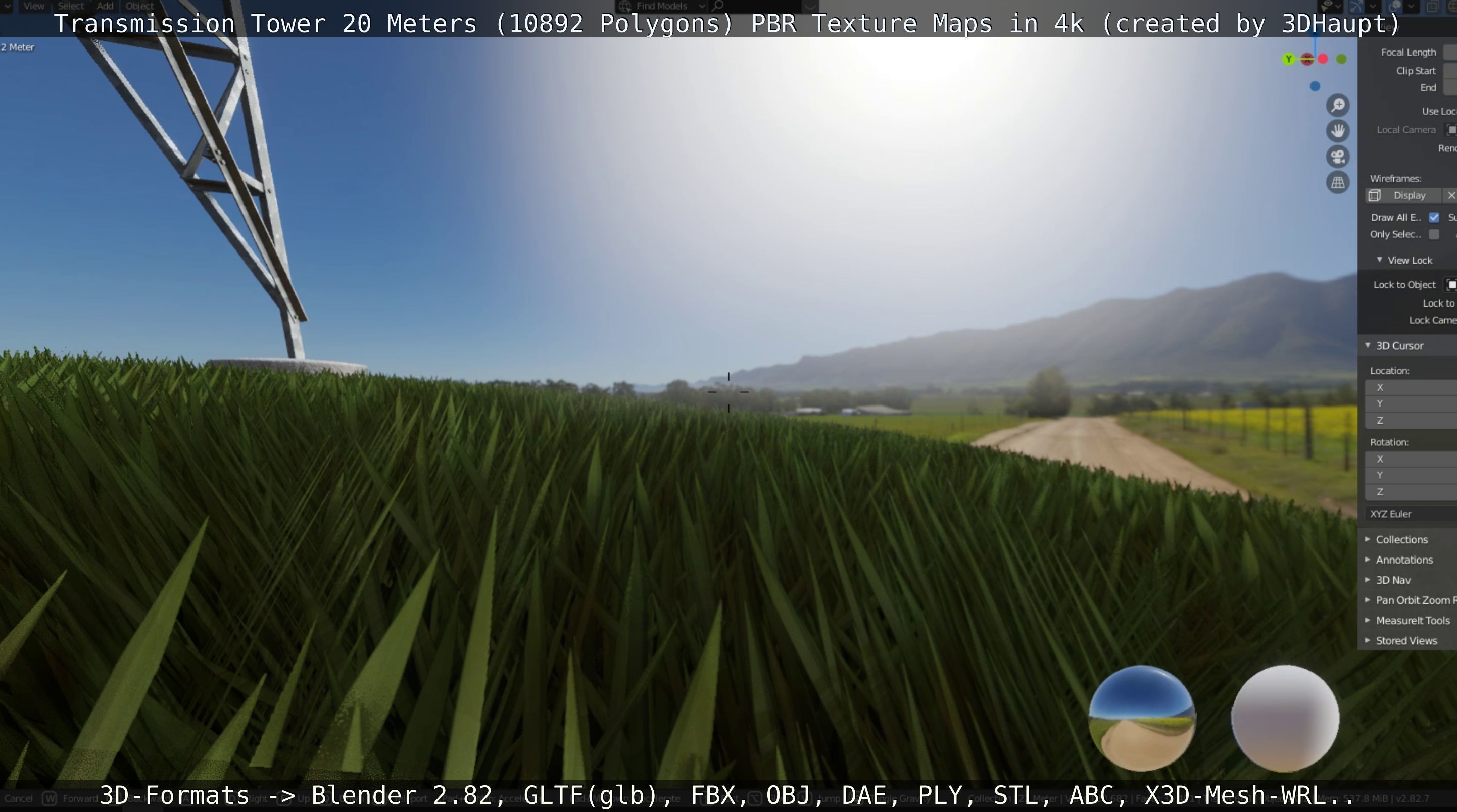 Transmission Tower 22 Meter Low-poly 3D model_44