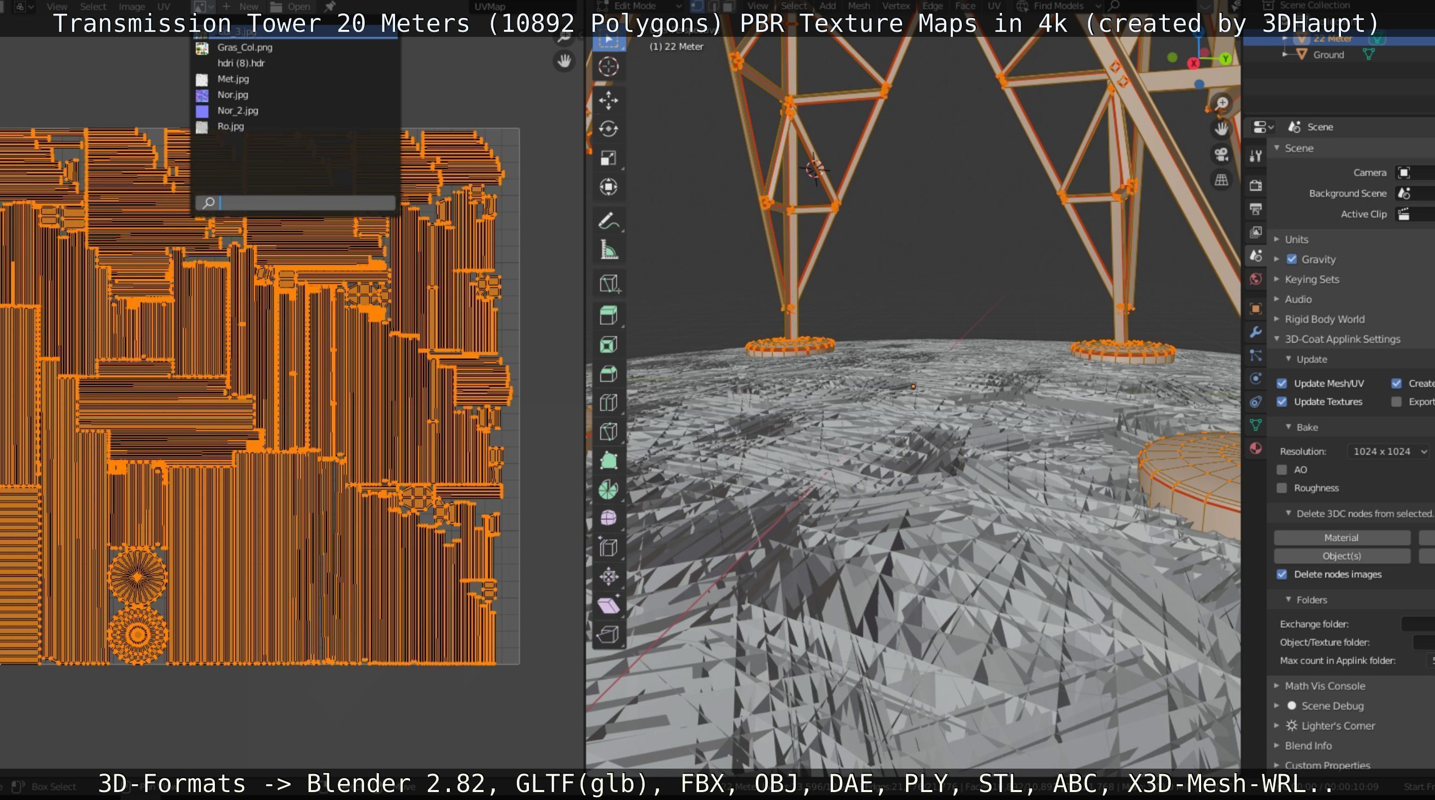 Transmission Tower 22 Meter Low-poly 3D model_81