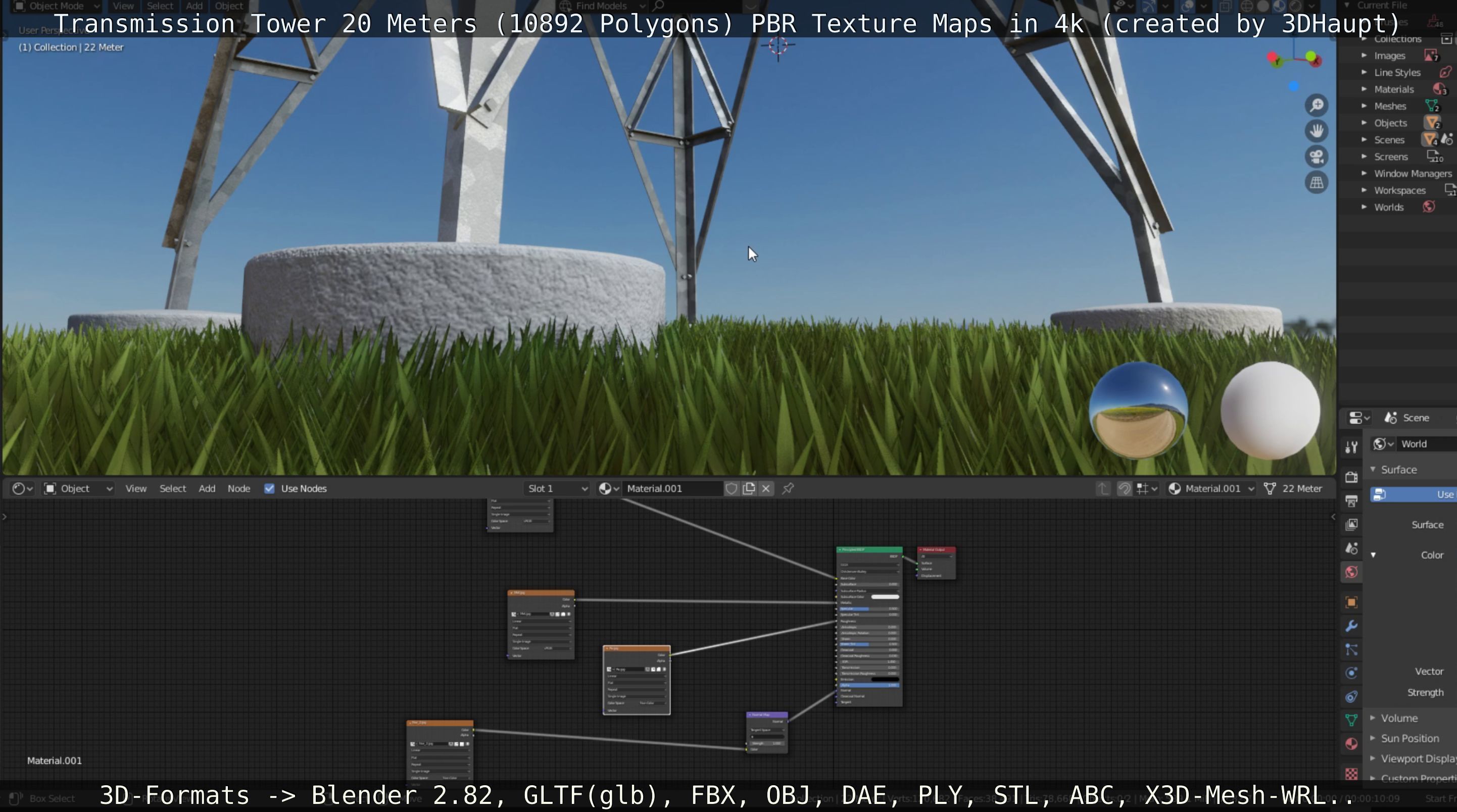 Transmission Tower 22 Meter Low-poly 3D model_15