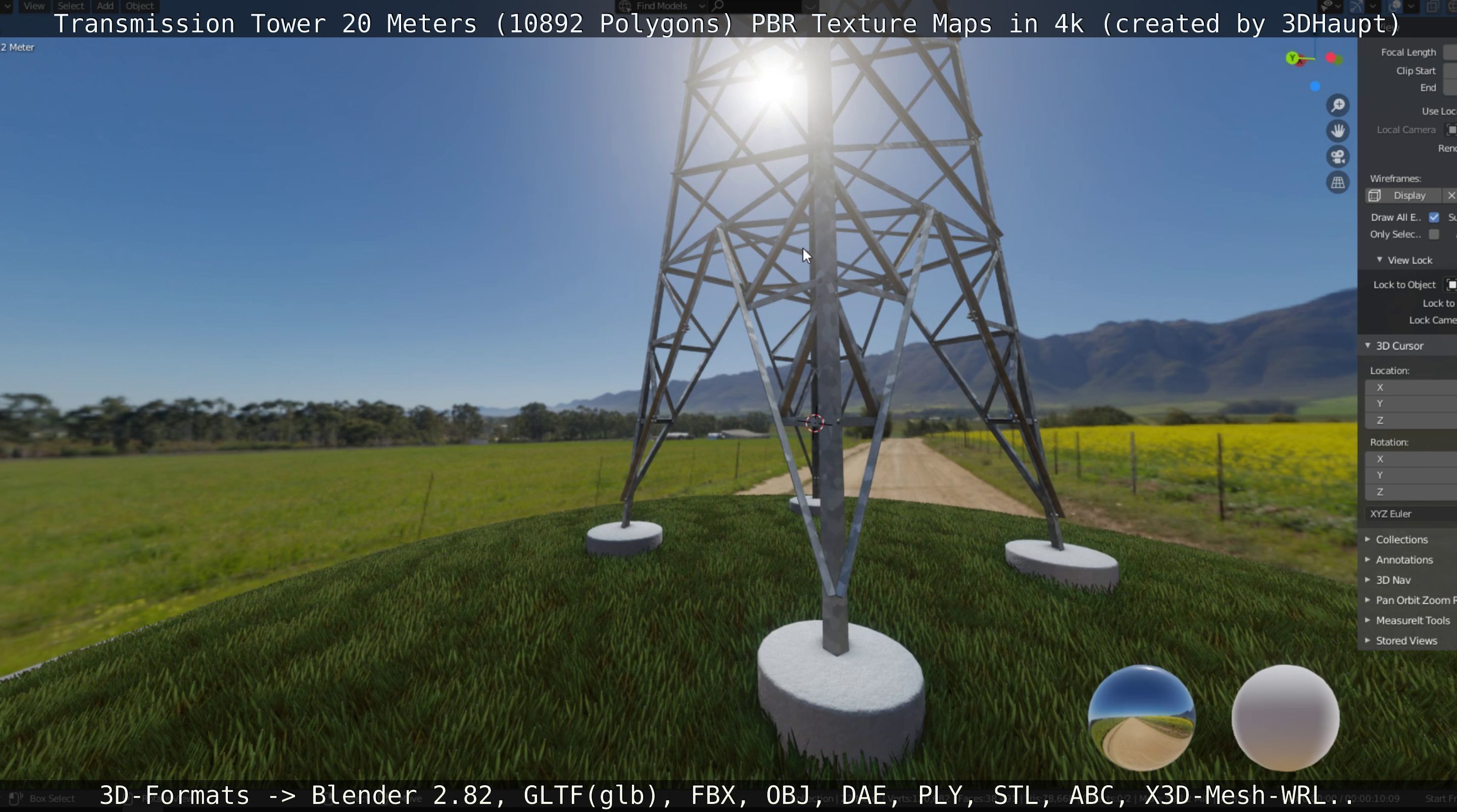 Transmission Tower 22 Meter Low-poly 3D model_122