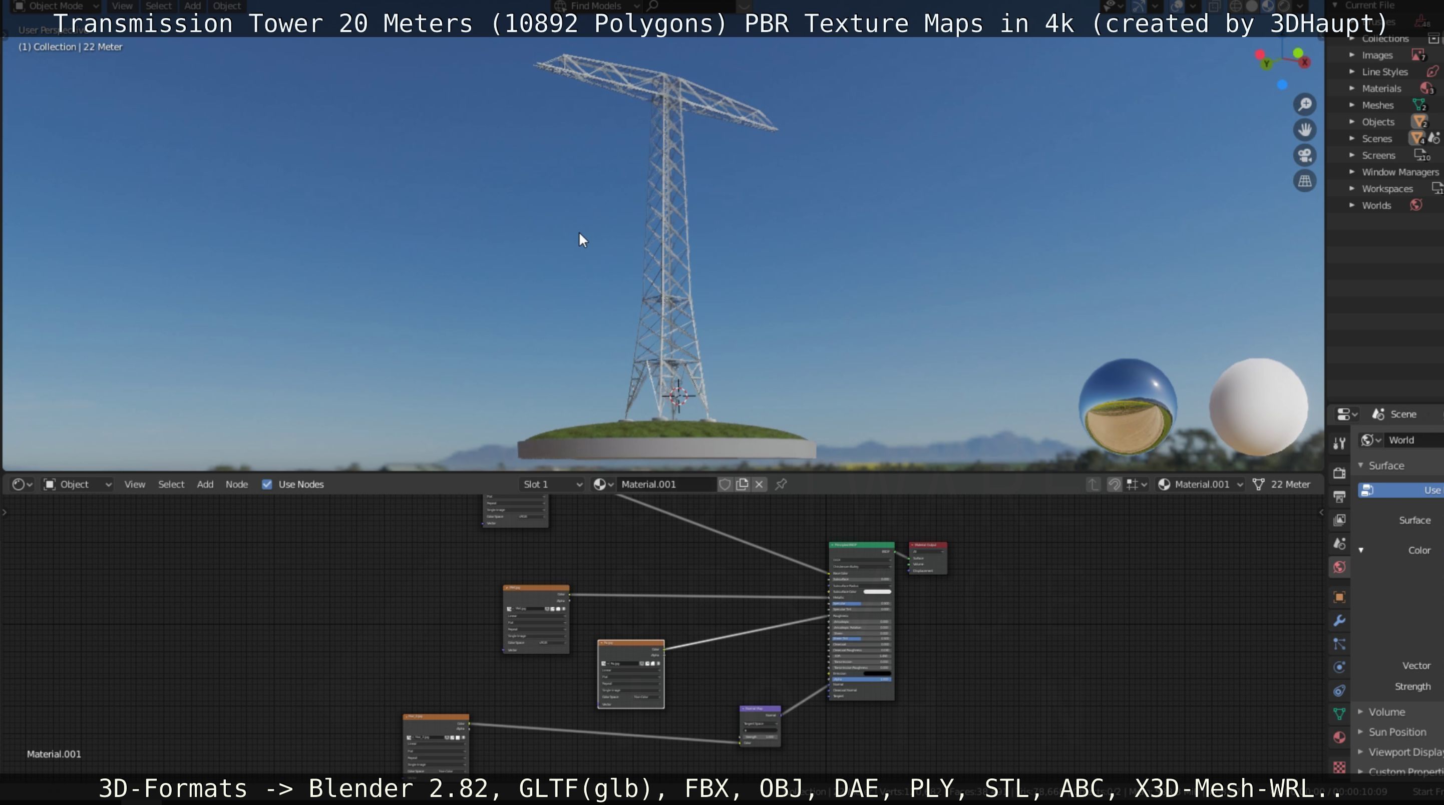 Transmission Tower 22 Meter Low-poly 3D model_39