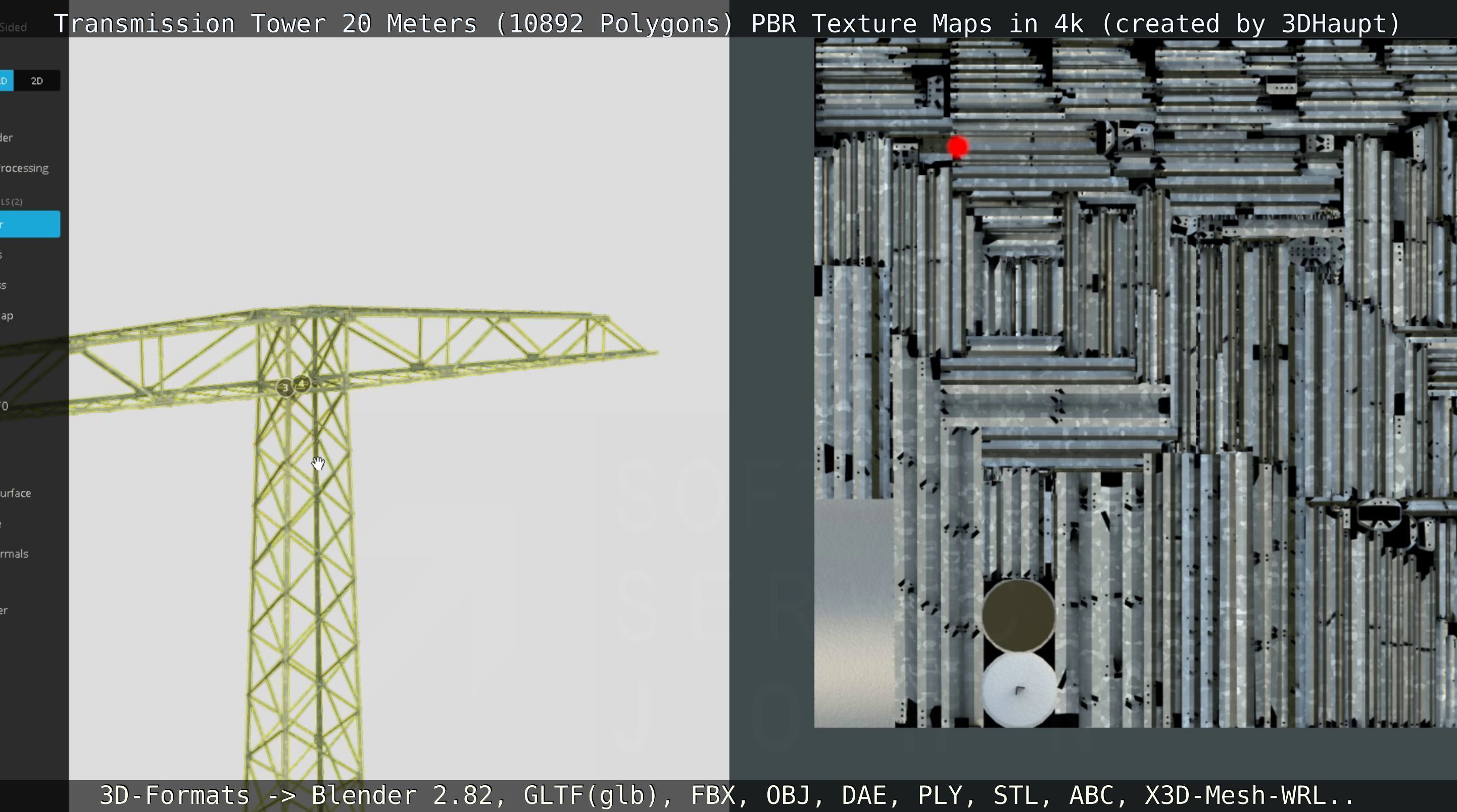 Transmission Tower 22 Meter Low-poly 3D model_116