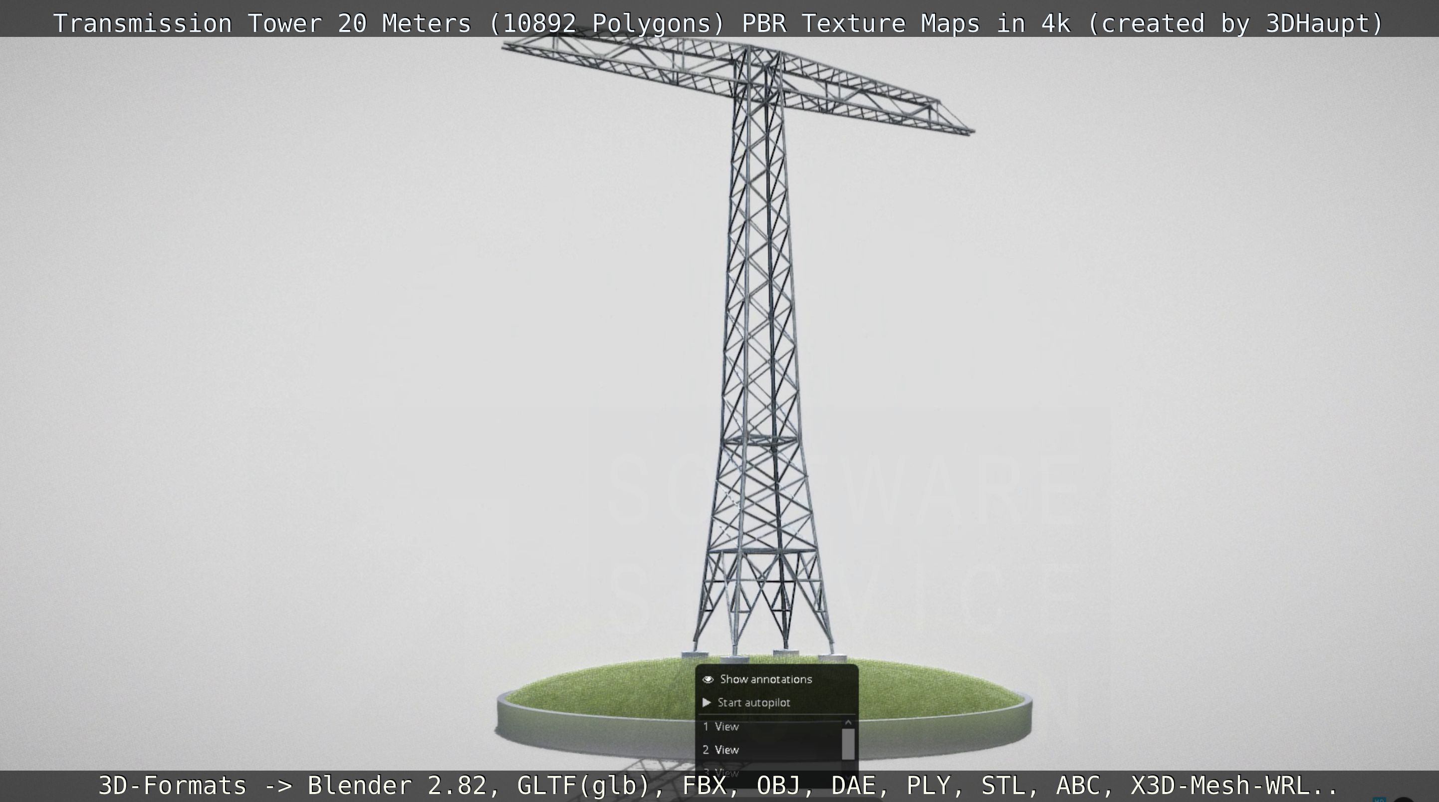 Transmission Tower 22 Meter Low-poly 3D model_137
