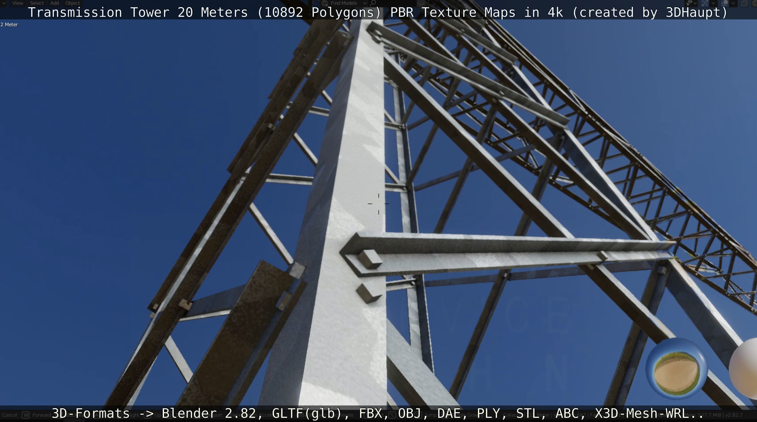 Transmission Tower 22 Meter Low-poly 3D model_52