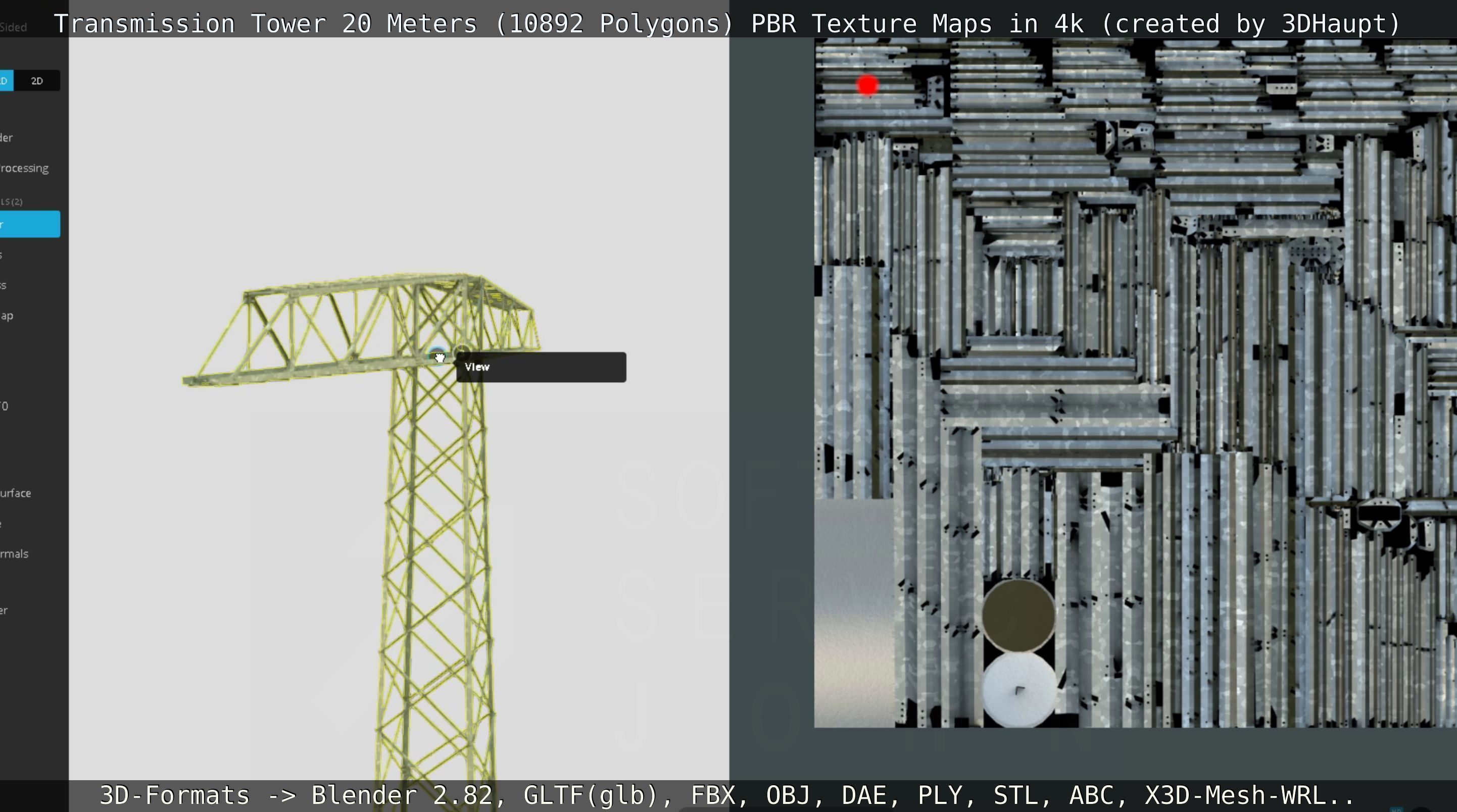 Transmission Tower 22 Meter Low-poly 3D model_121