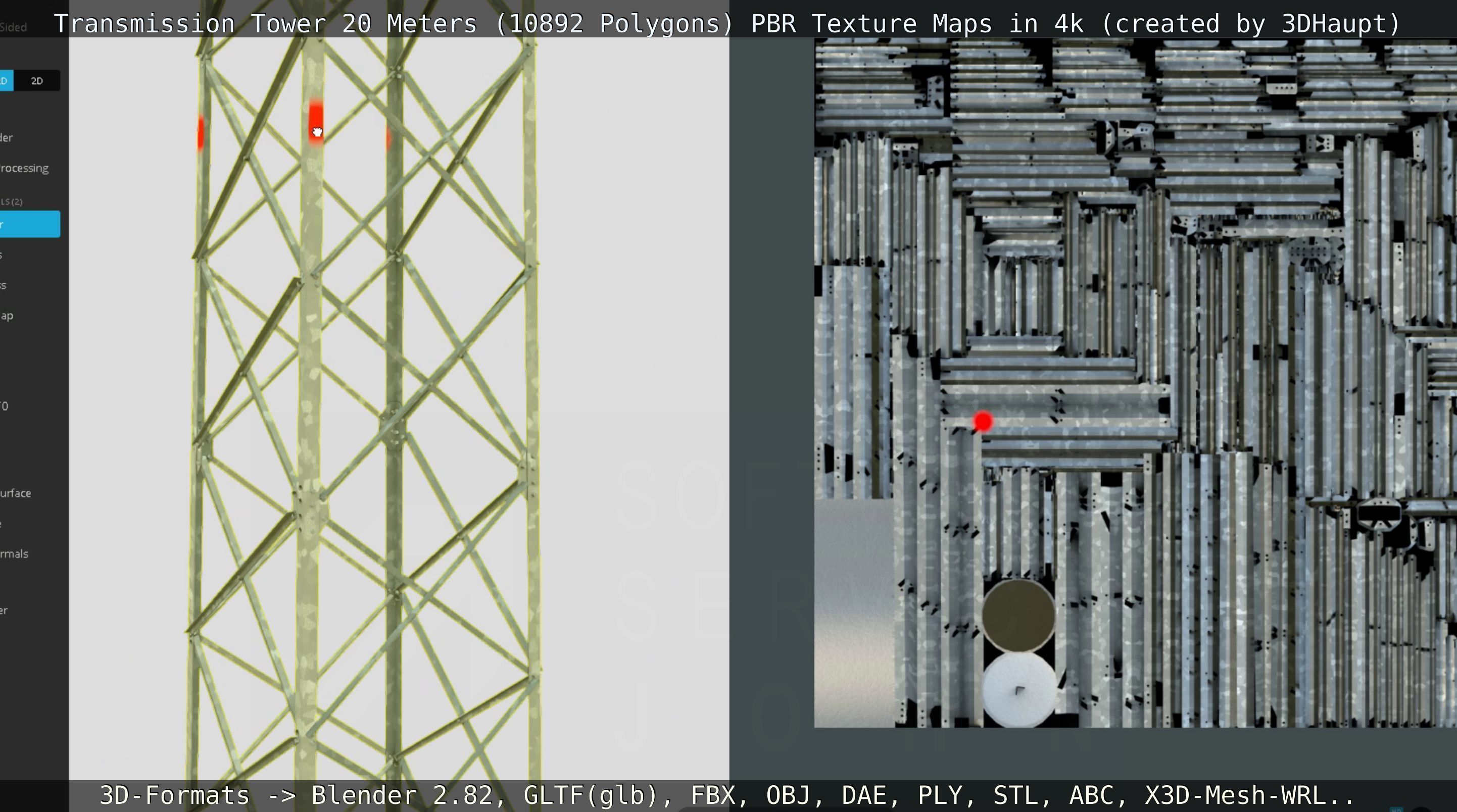 Transmission Tower 22 Meter Low-poly 3D model_120