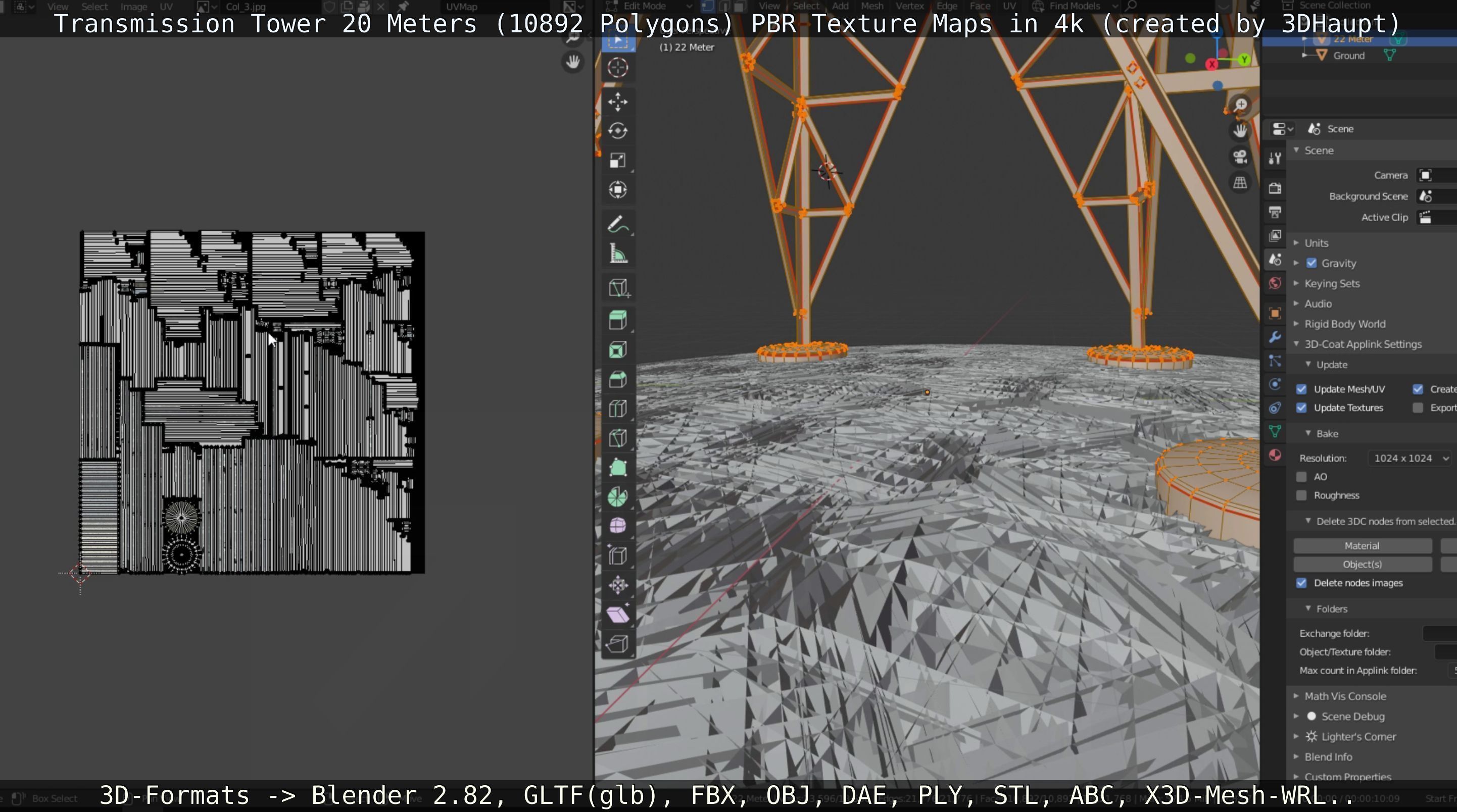 Transmission Tower 22 Meter Low-poly 3D model_74