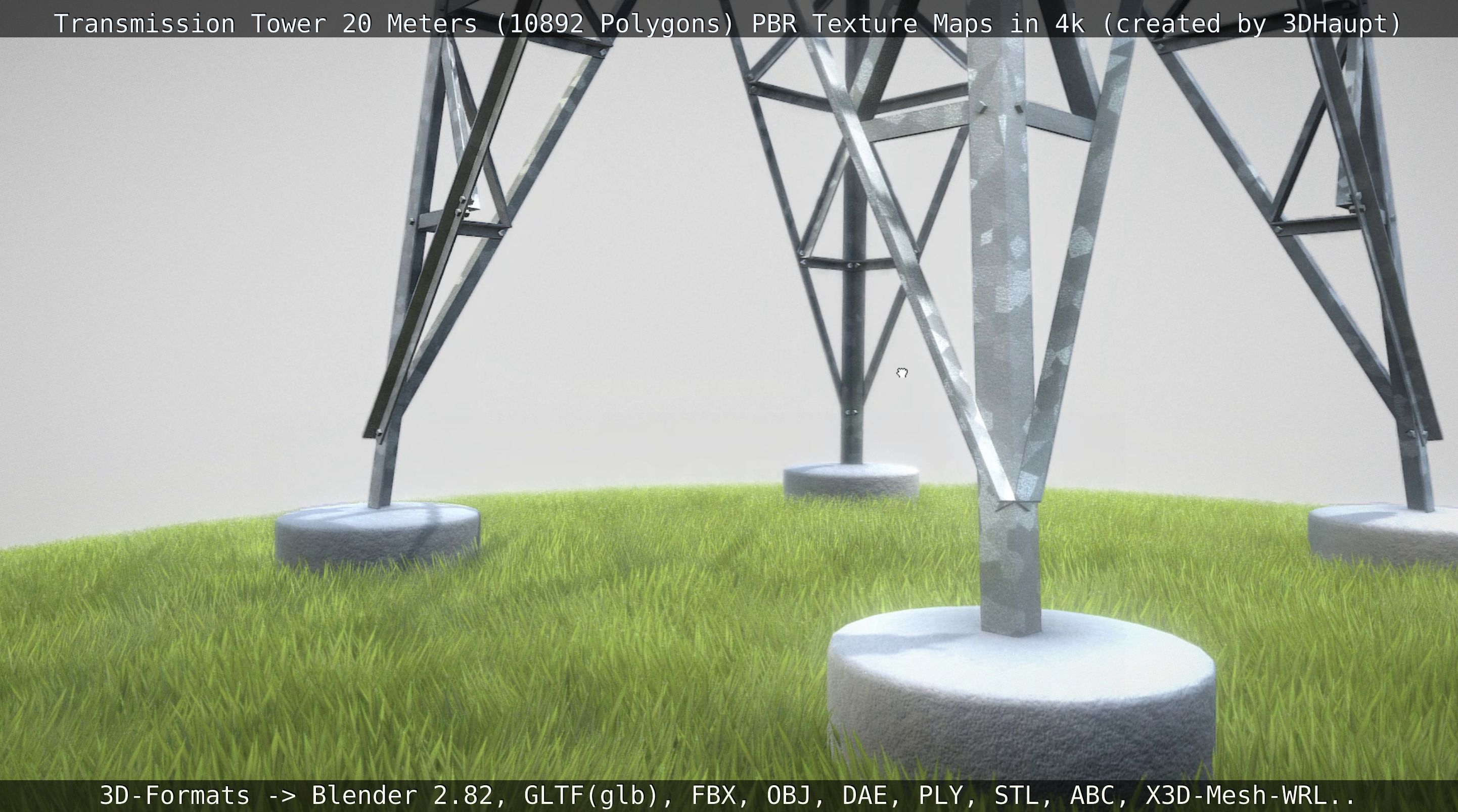 Transmission Tower 22 Meter Low-poly 3D model_145
