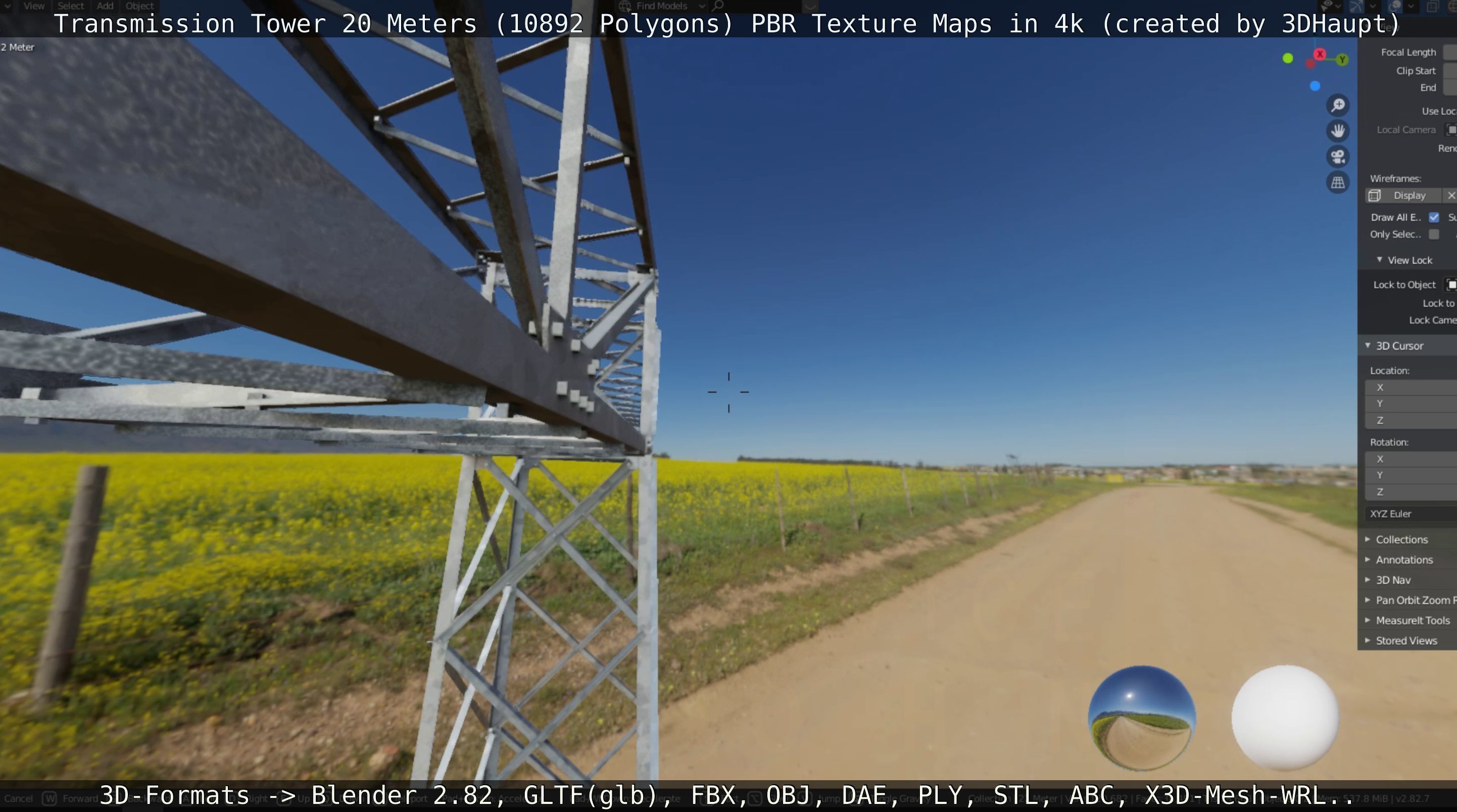 Transmission Tower 22 Meter Low-poly 3D model_53