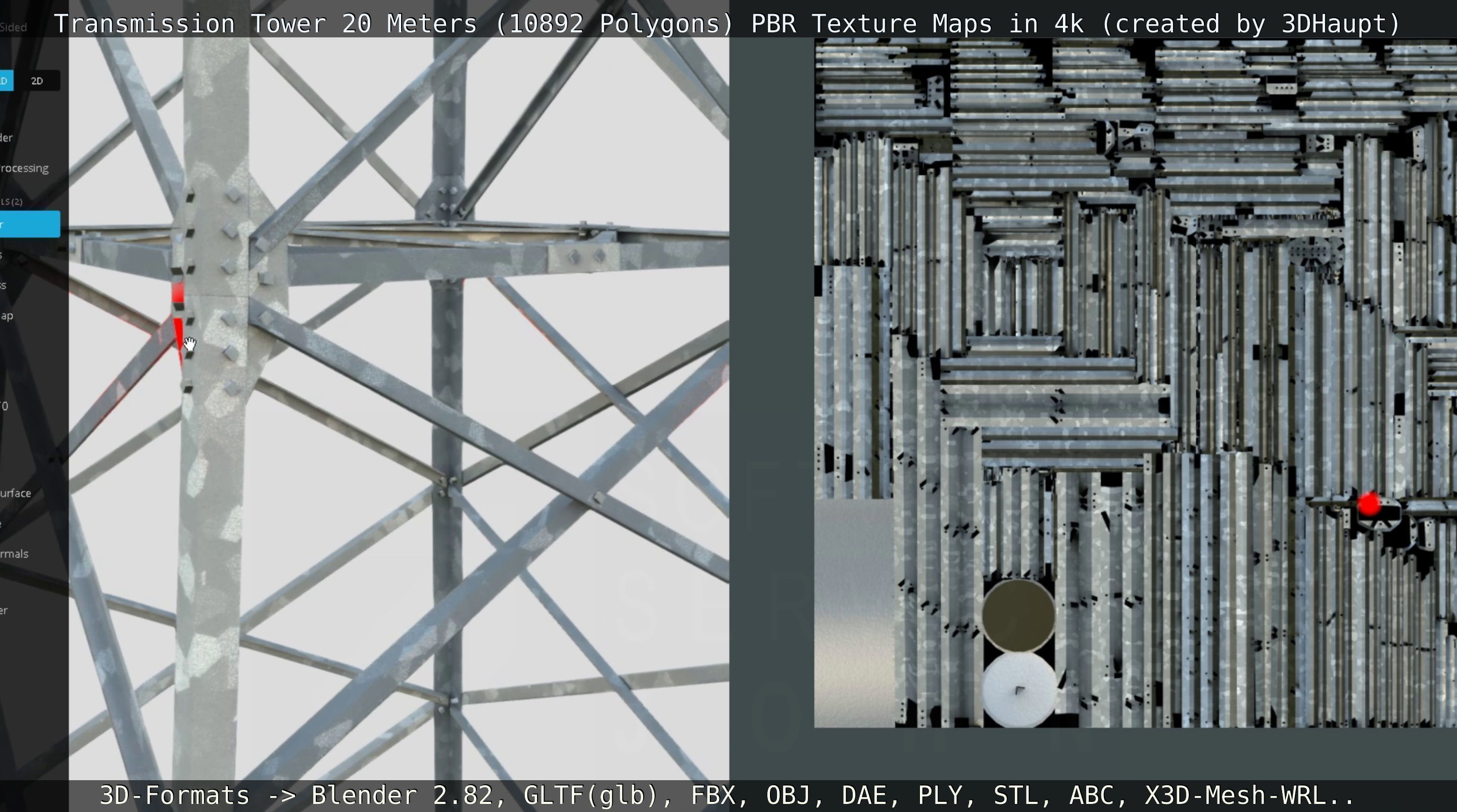 Transmission Tower 22 Meter Low-poly 3D model_109