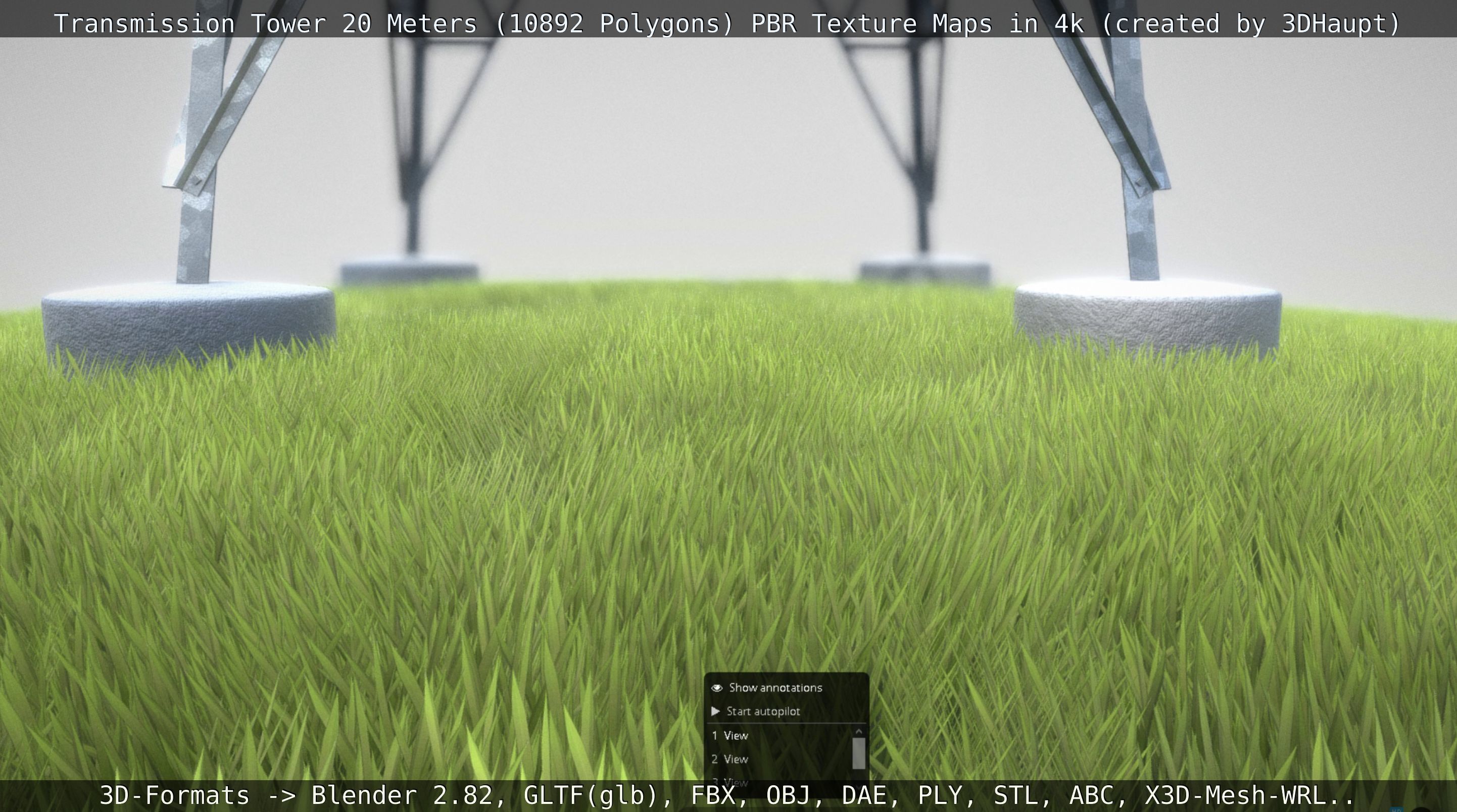 Transmission Tower 22 Meter Low-poly 3D model_135