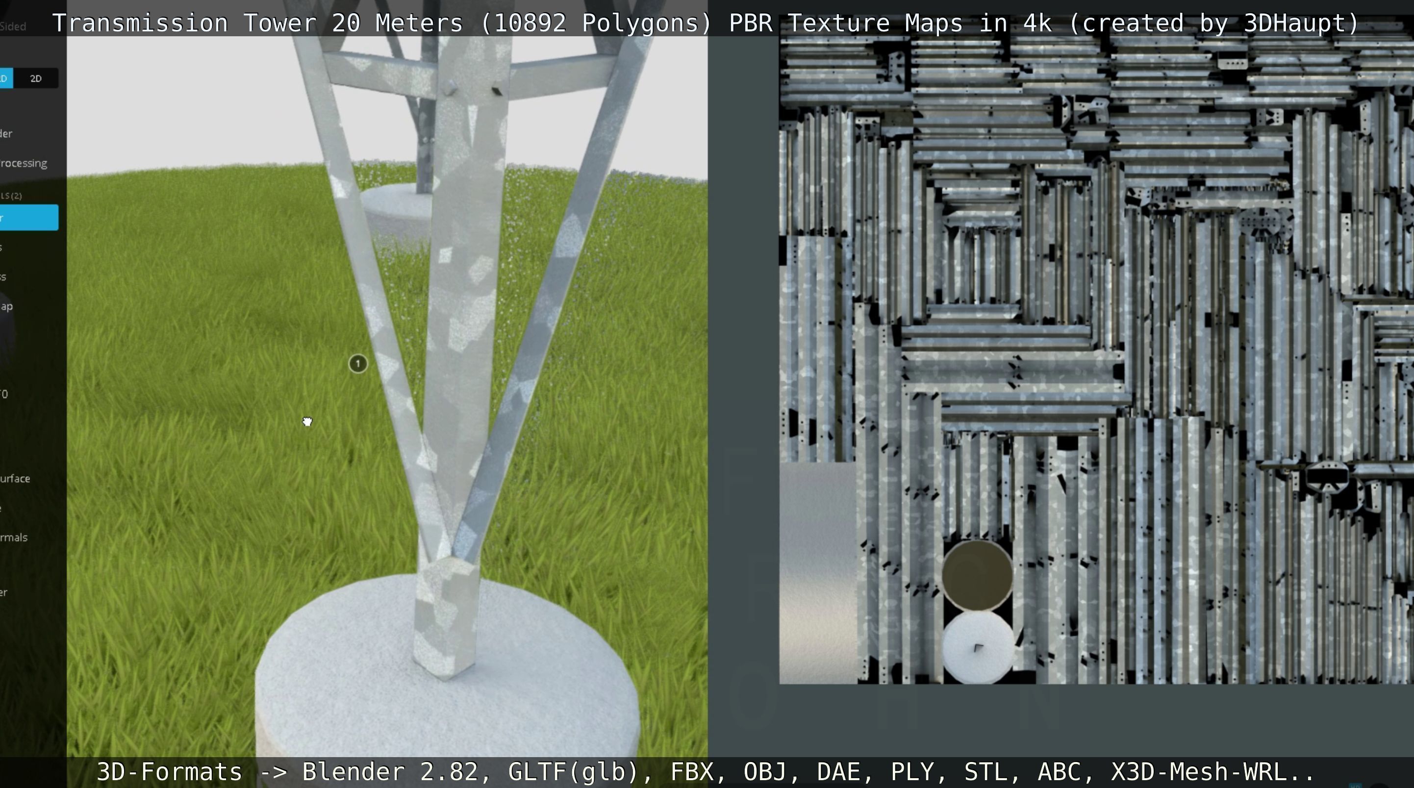 Transmission Tower 22 Meter Low-poly 3D model_99