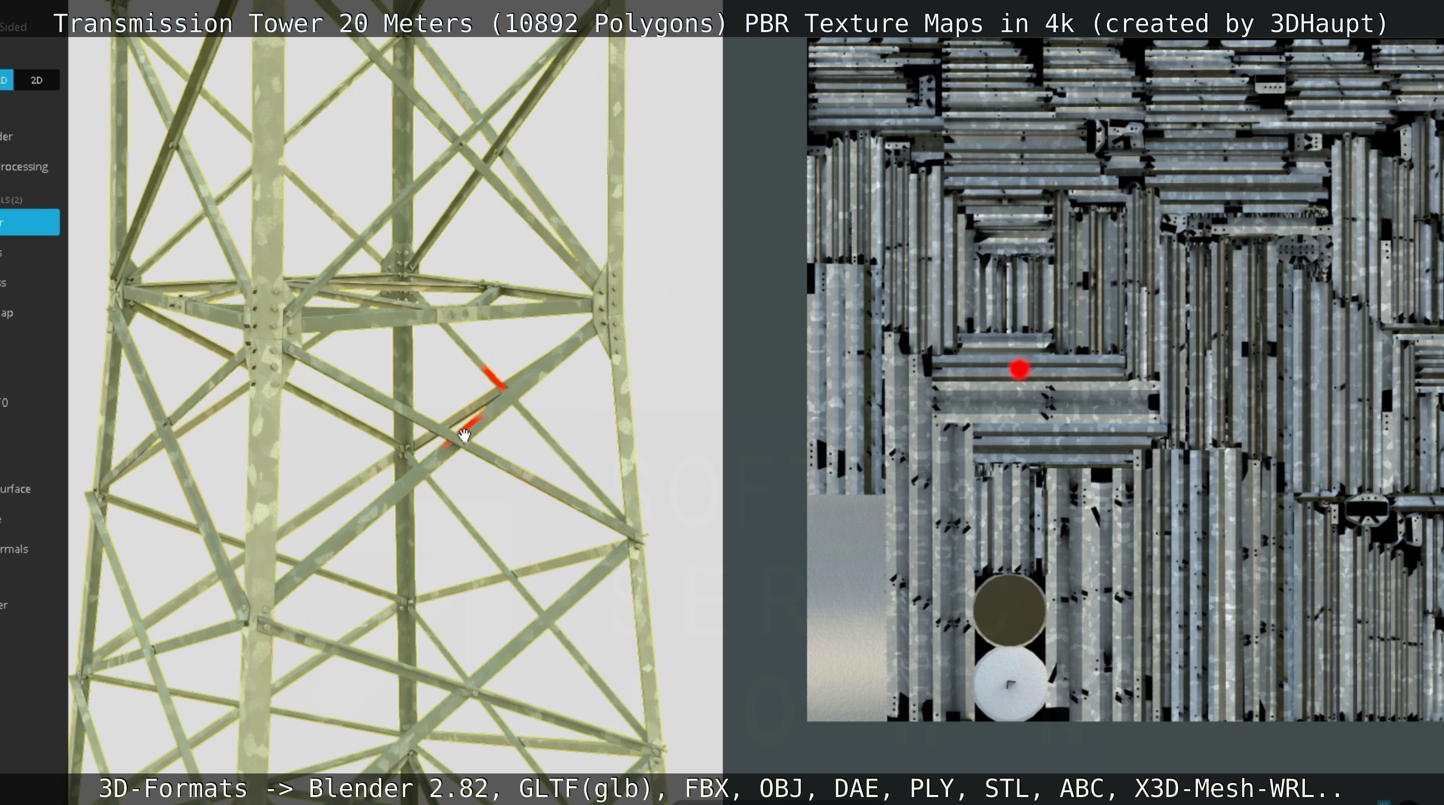 Transmission Tower 22 Meter Low-poly 3D model_108
