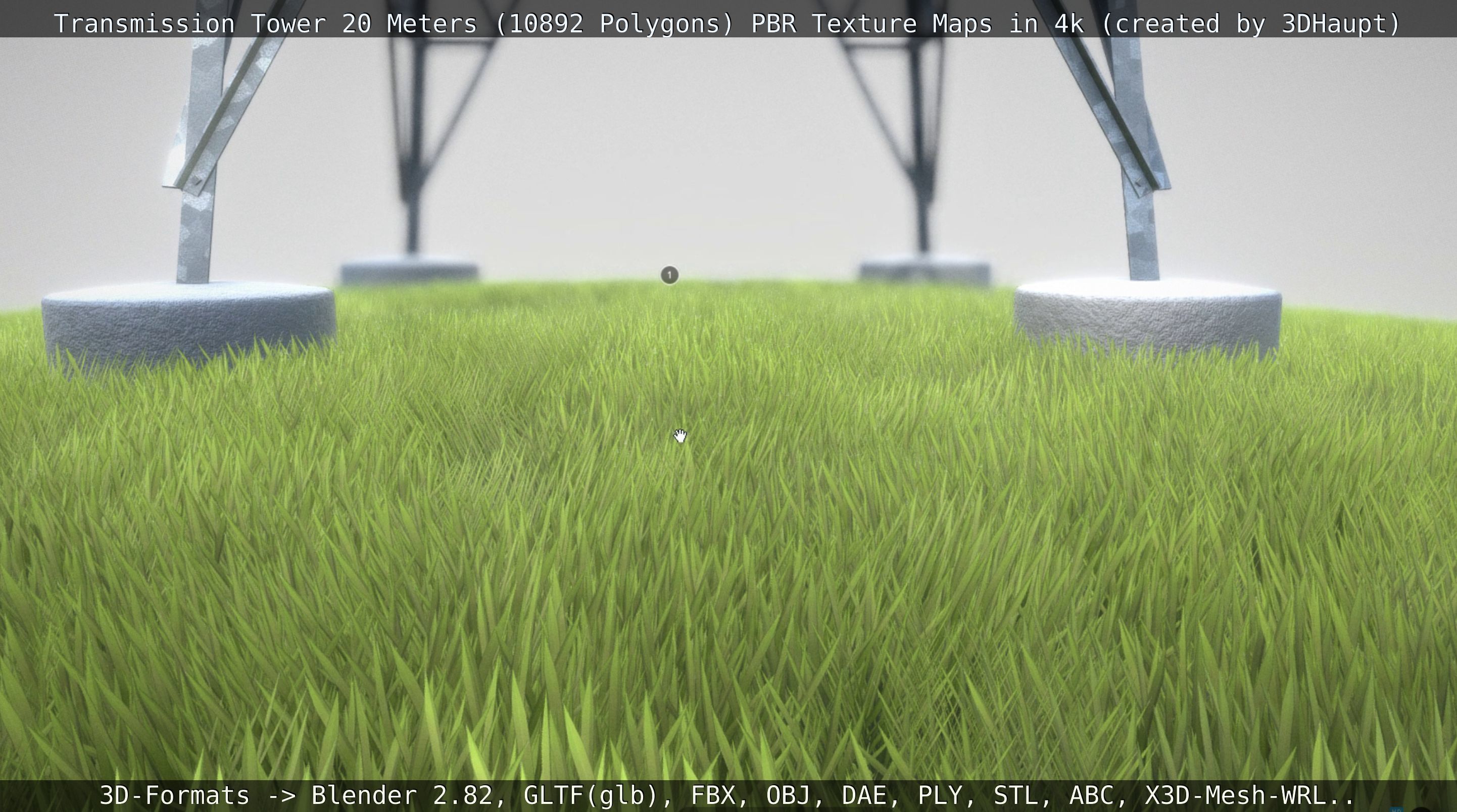 Transmission Tower 22 Meter Low-poly 3D model_20