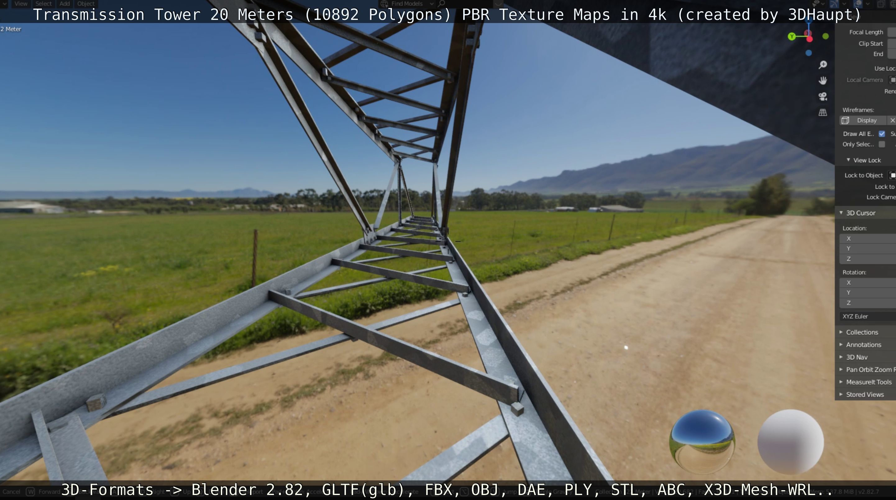 Transmission Tower 22 Meter Low-poly 3D model_89