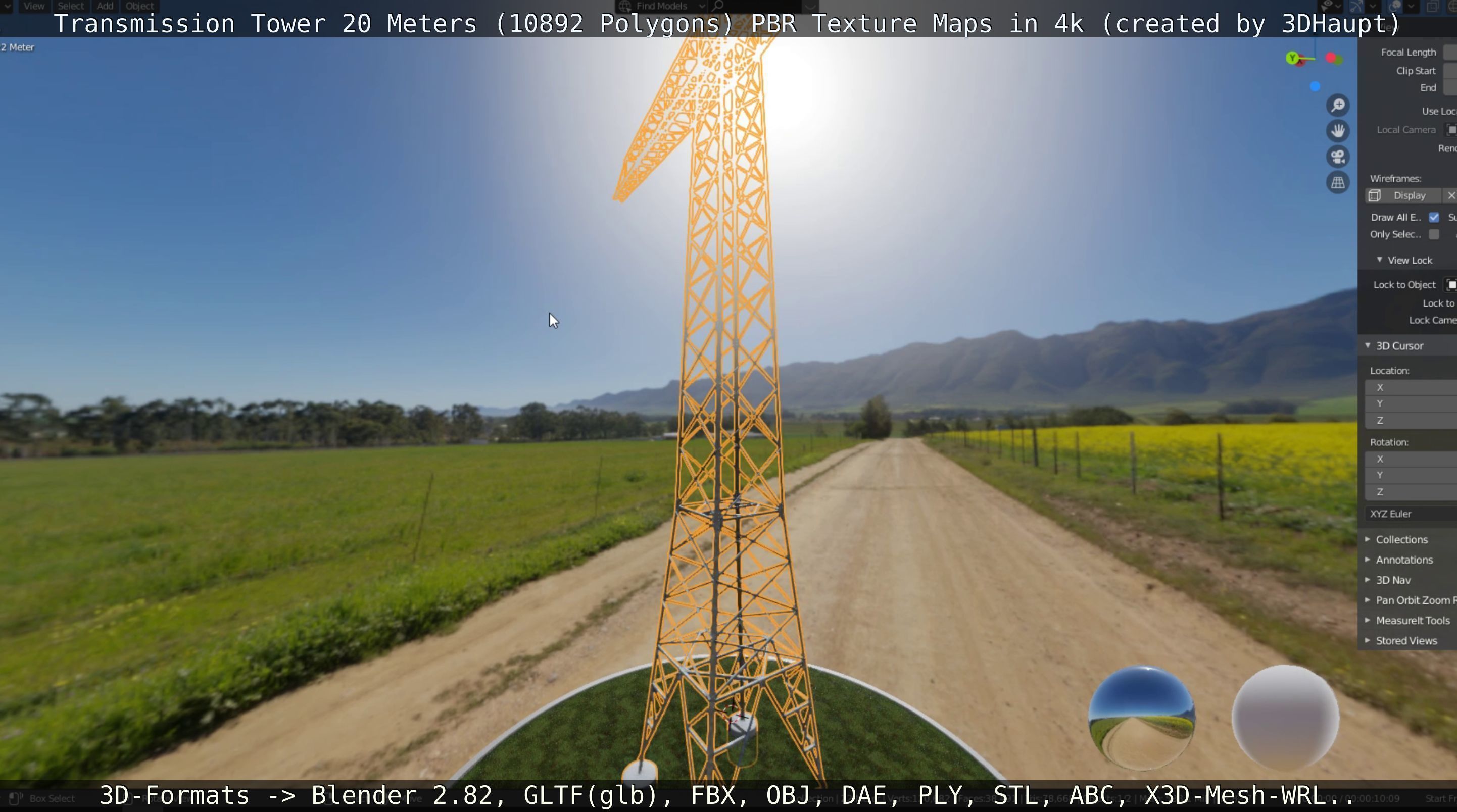 Transmission Tower 22 Meter Low-poly 3D model_115