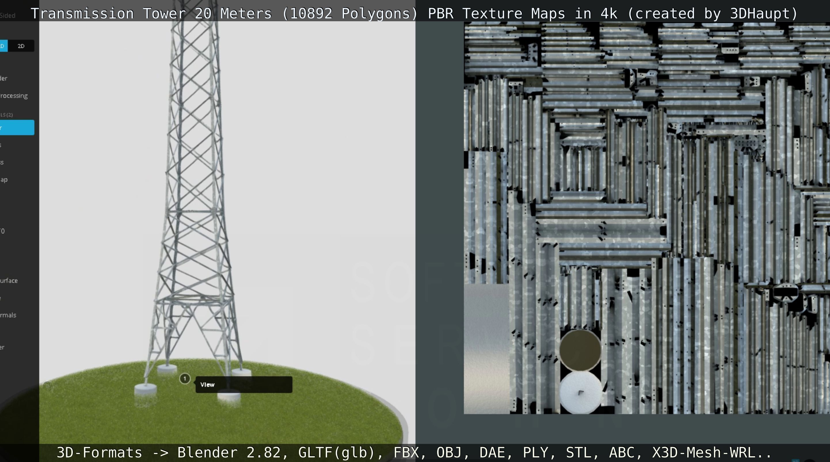 Transmission Tower 22 Meter Low-poly 3D model_123