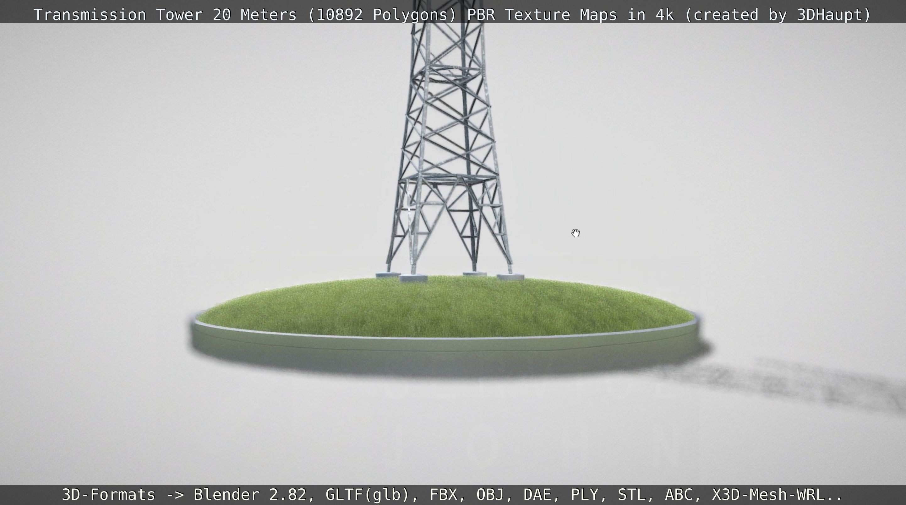 Transmission Tower 22 Meter Low-poly 3D model_9