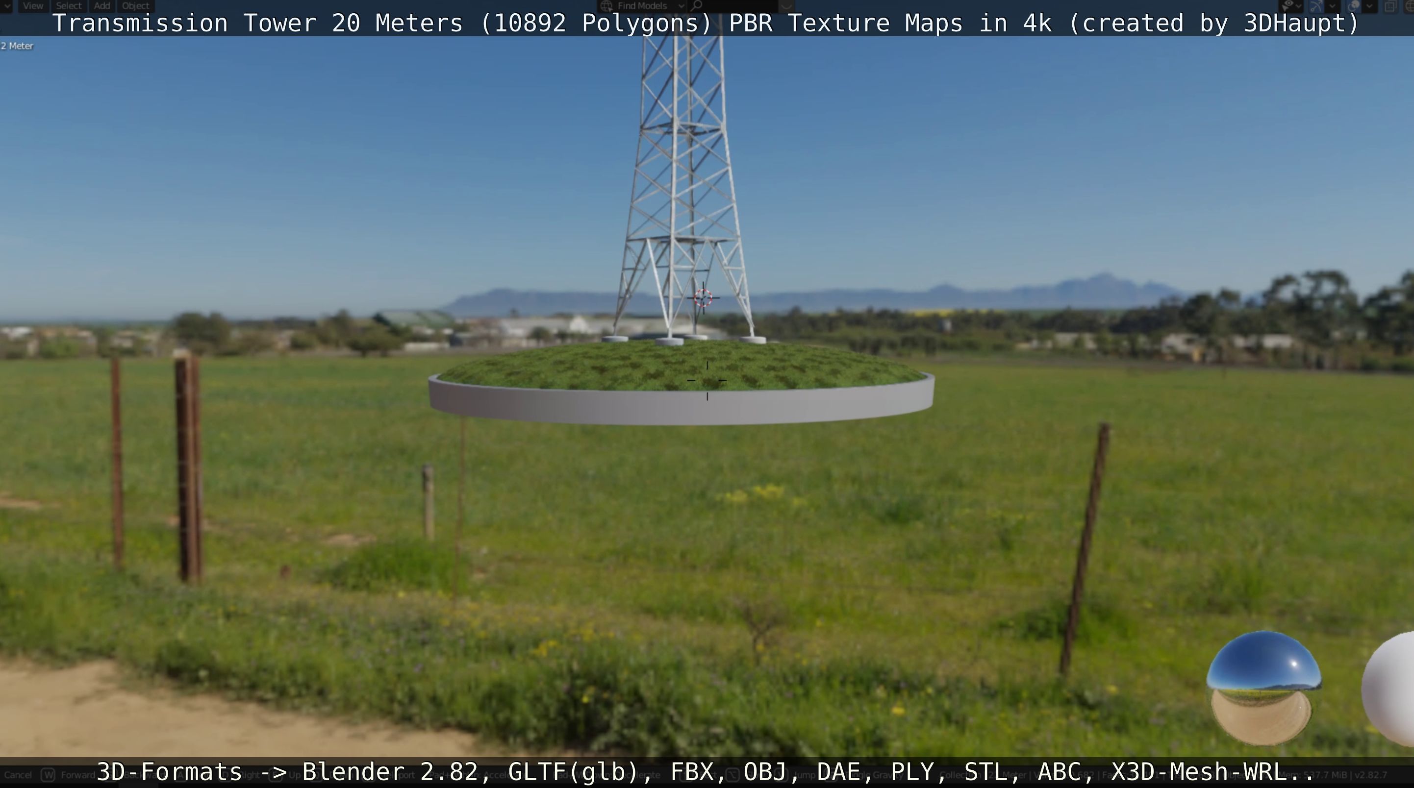 Transmission Tower 22 Meter Low-poly 3D model_33