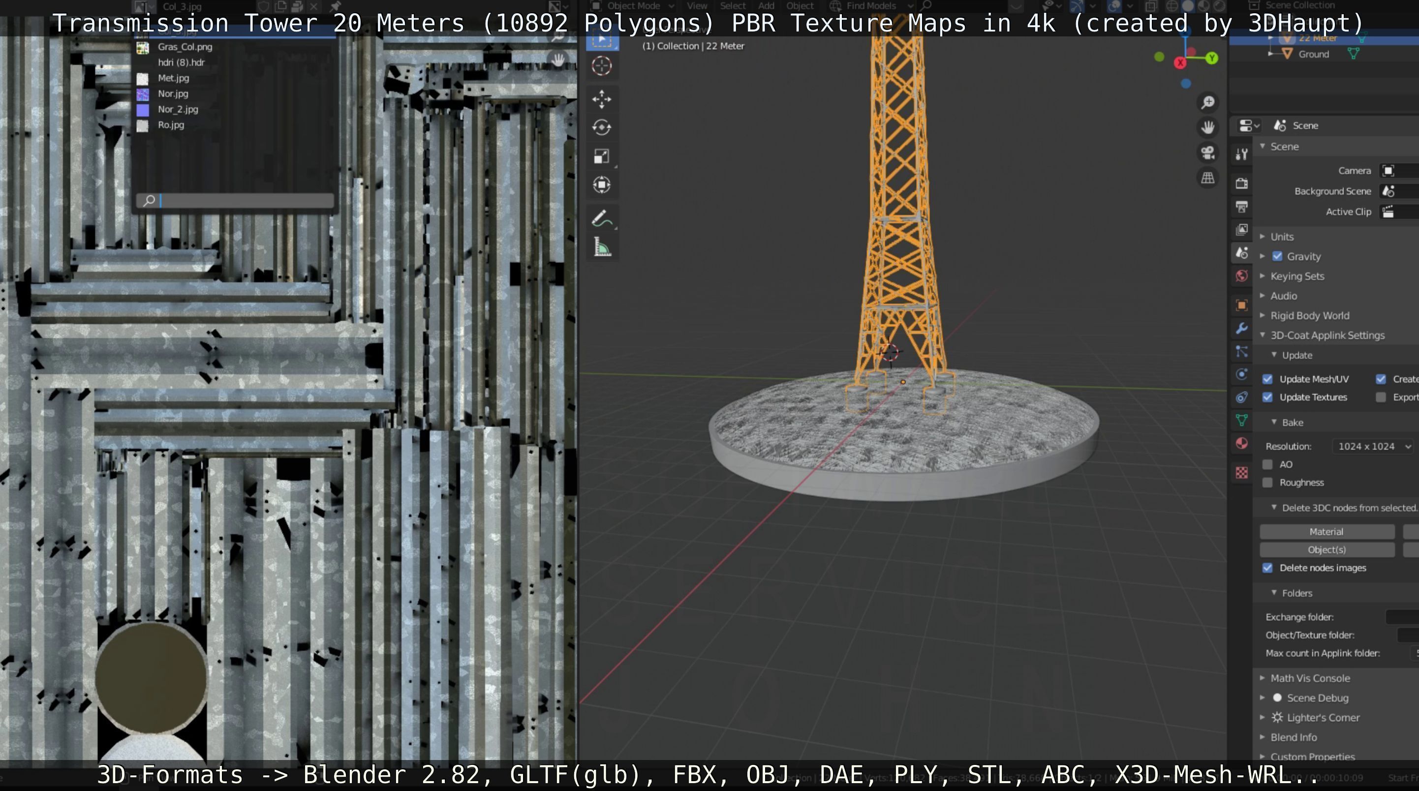 Transmission Tower 22 Meter Low-poly 3D model_14