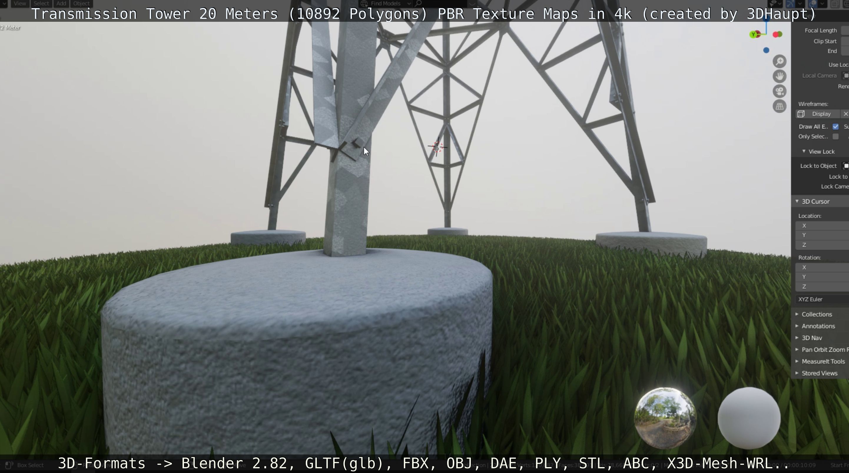 Transmission Tower 22 Meter Low-poly 3D model_138