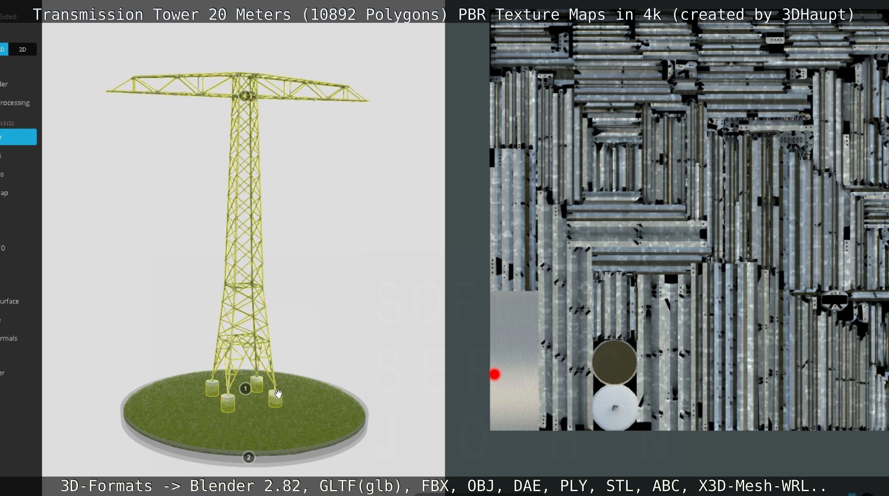 Transmission Tower 22 Meter Low-poly 3D model_87