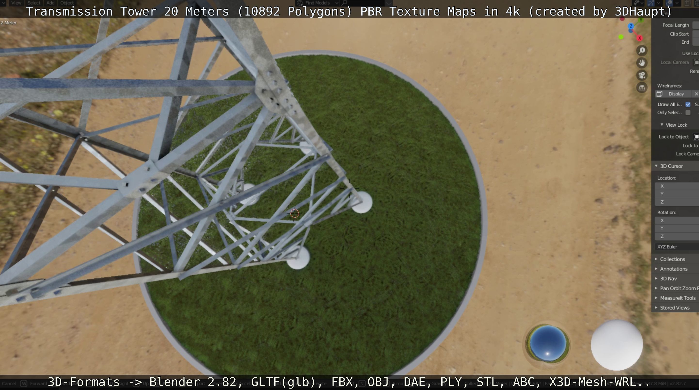 Transmission Tower 22 Meter Low-poly 3D model_61