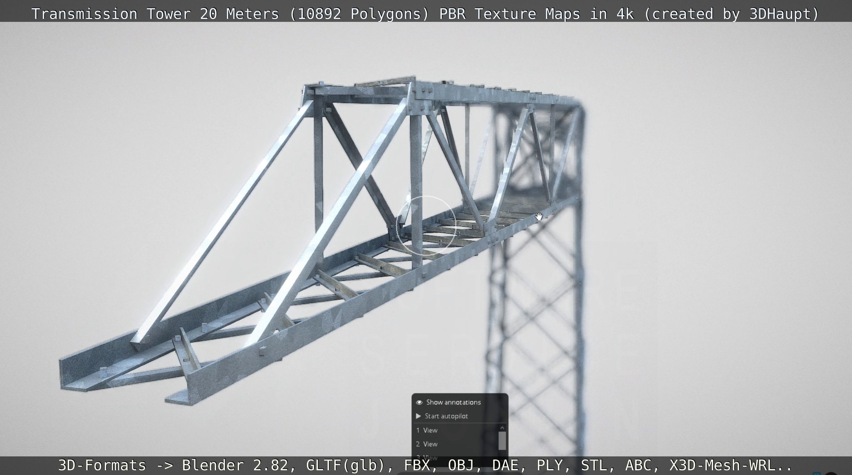 Transmission Tower 22 Meter Low-poly 3D model_133