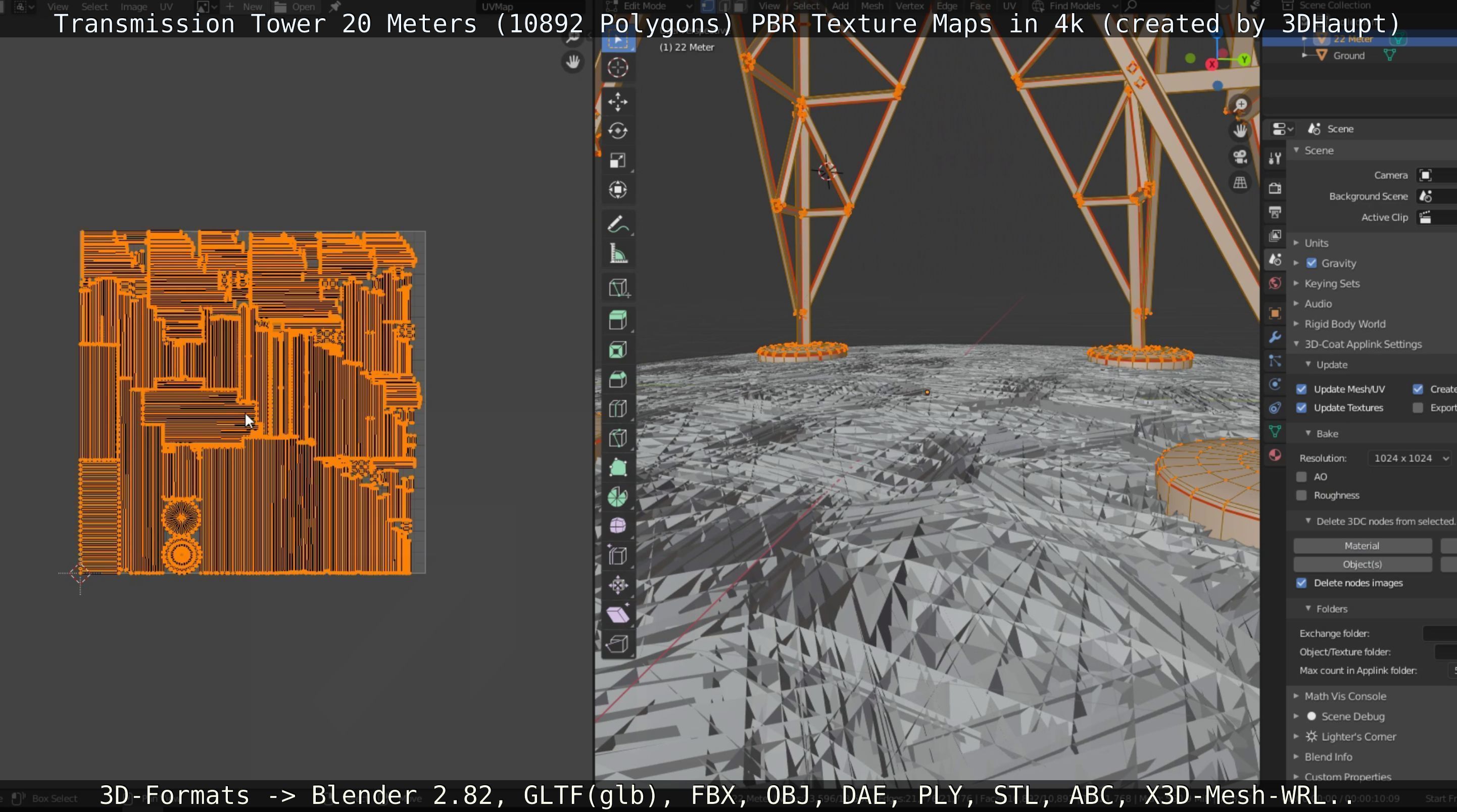 Transmission Tower 22 Meter Low-poly 3D model_79
