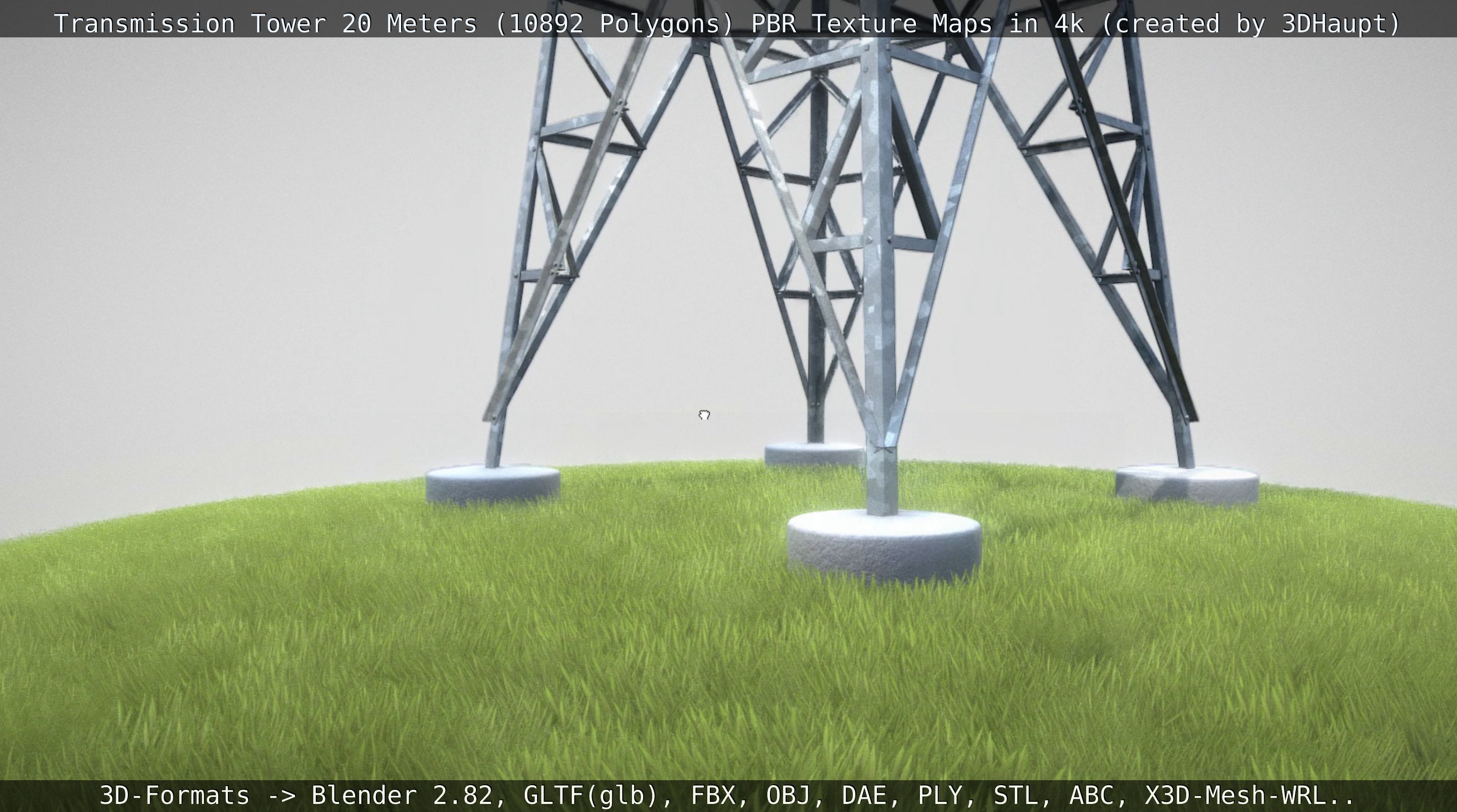 Transmission Tower 22 Meter Low-poly 3D model_148
