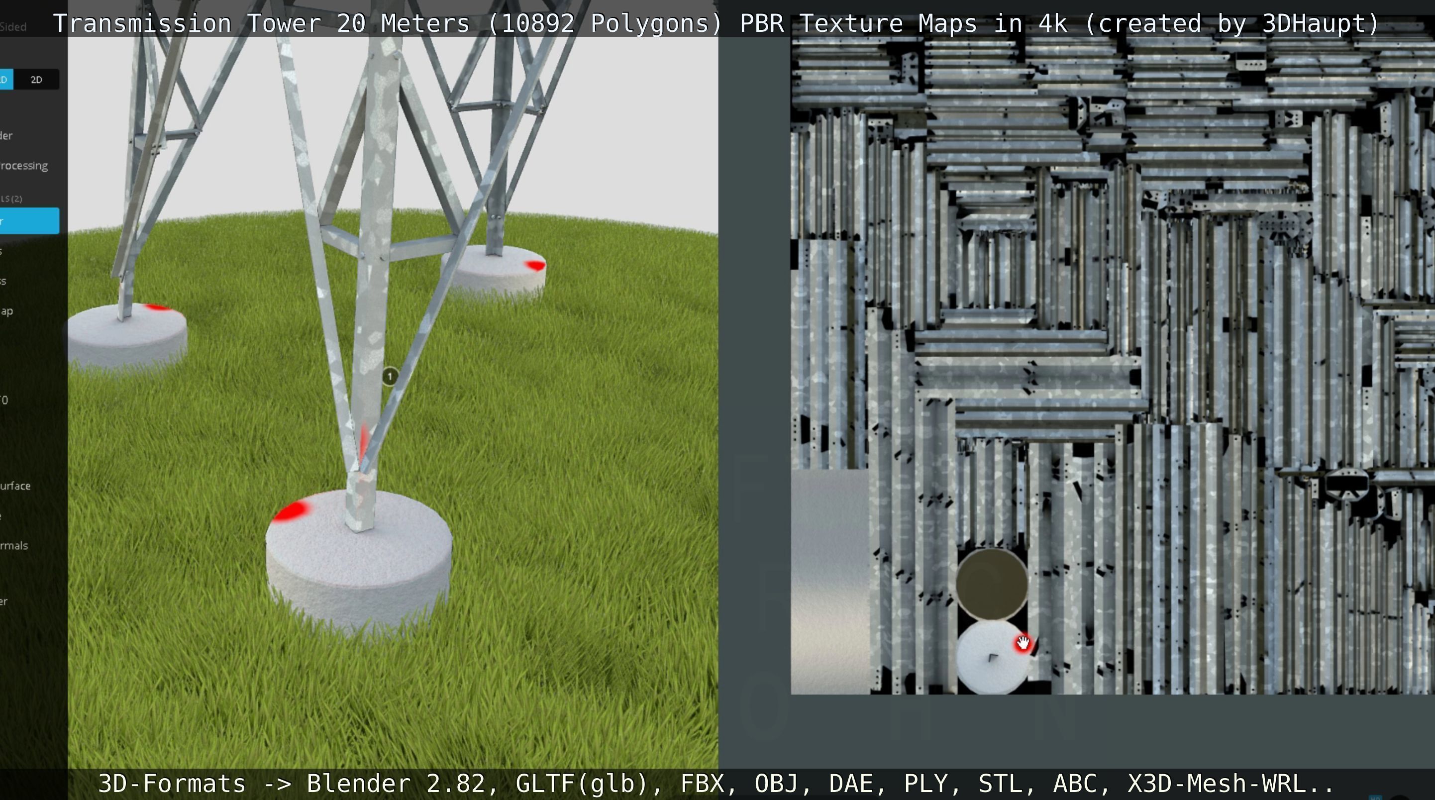 Transmission Tower 22 Meter Low-poly 3D model_102