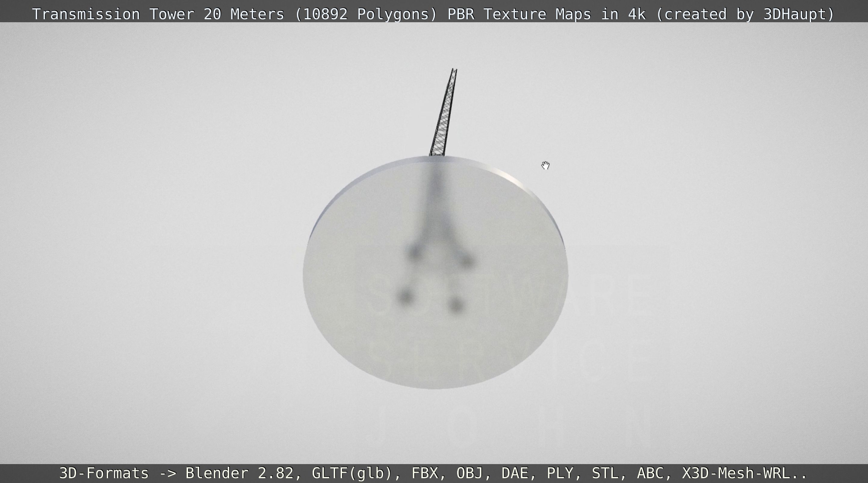 Transmission Tower 22 Meter Low-poly 3D model_8