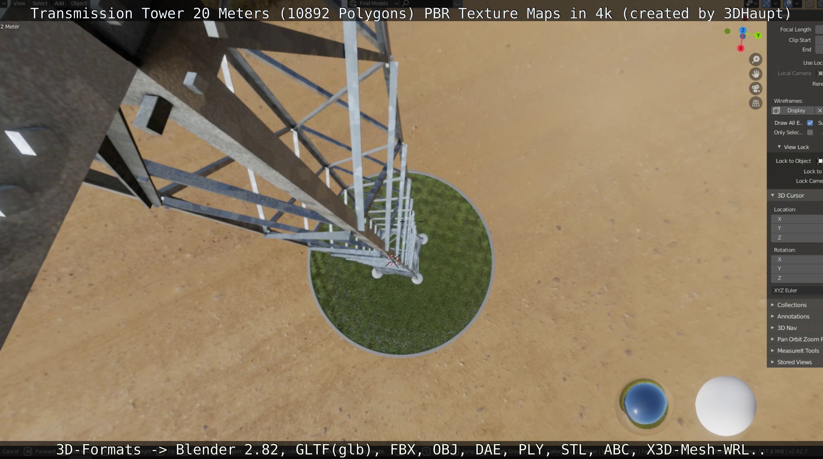 Transmission Tower 22 Meter Low-poly 3D model_59