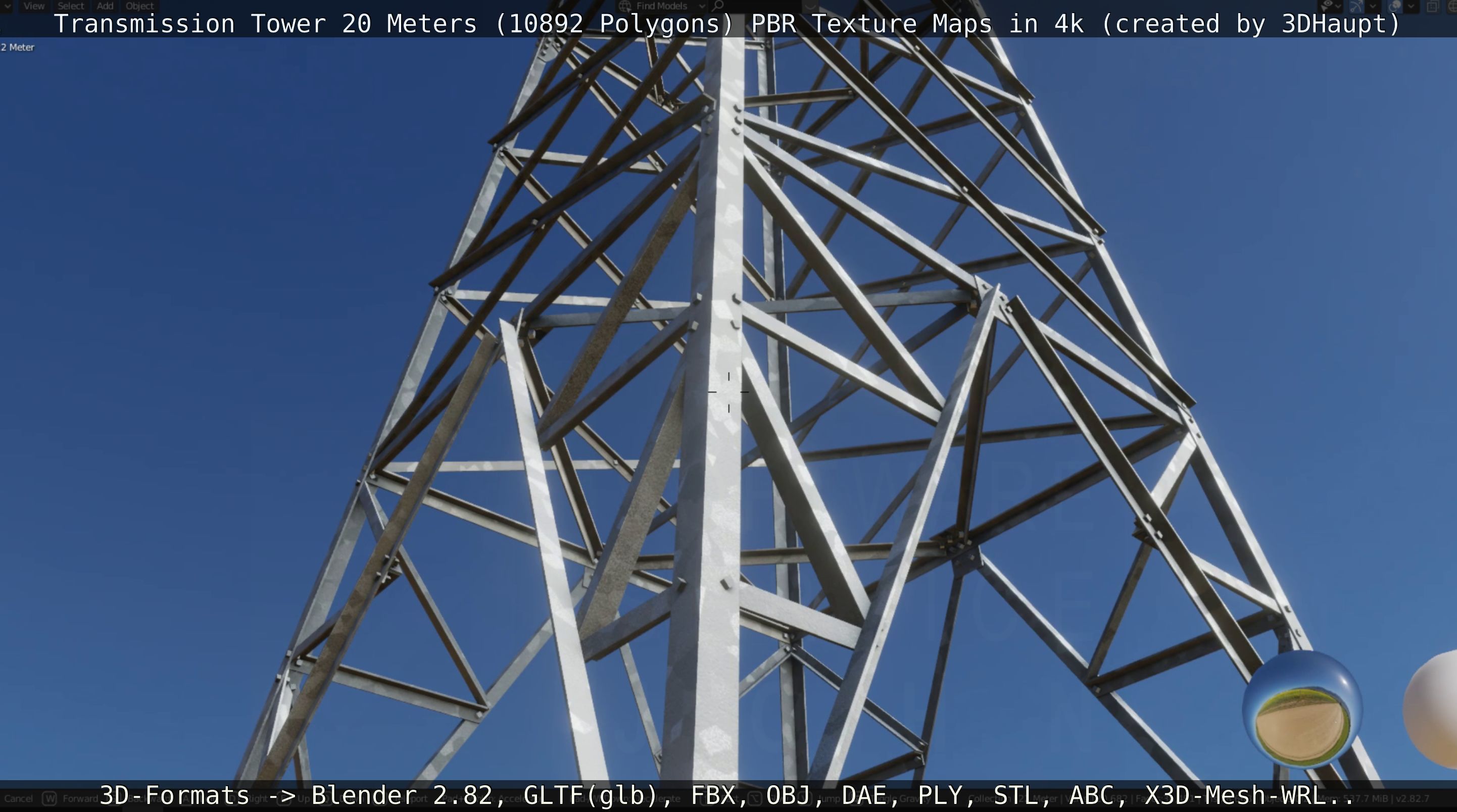Transmission Tower 22 Meter Low-poly 3D model_45