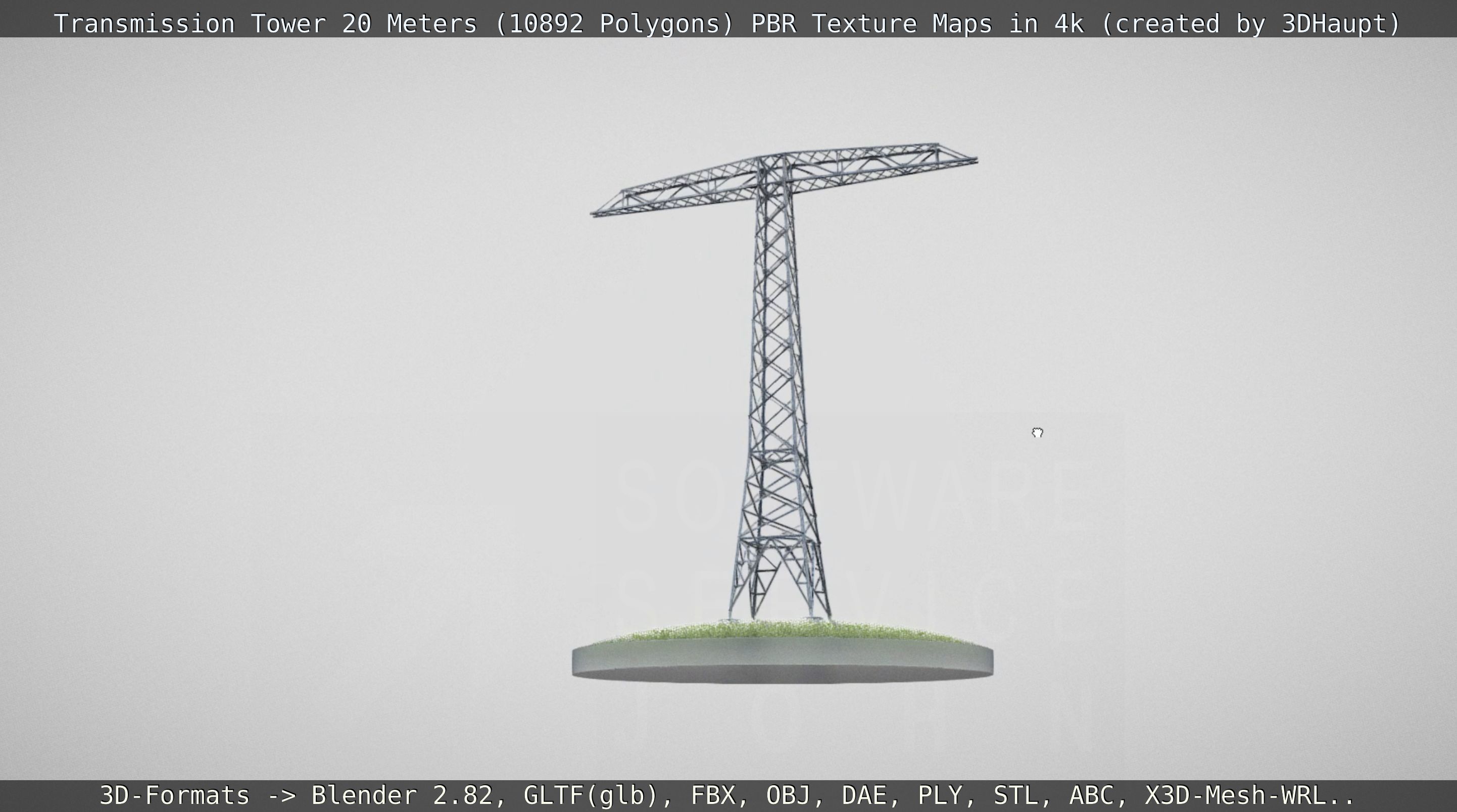 Transmission Tower 22 Meter Low-poly 3D model_144