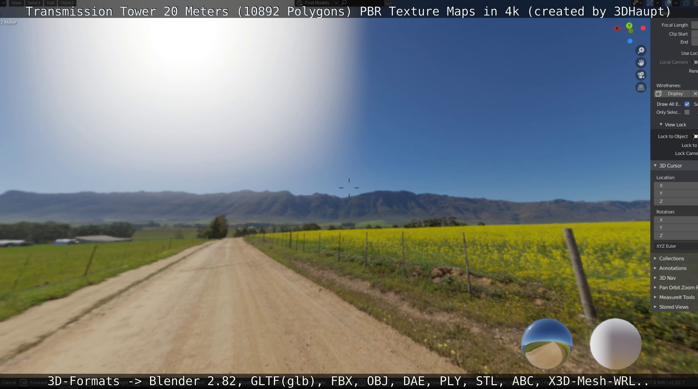 Transmission Tower 22 Meter Low-poly 3D model_70