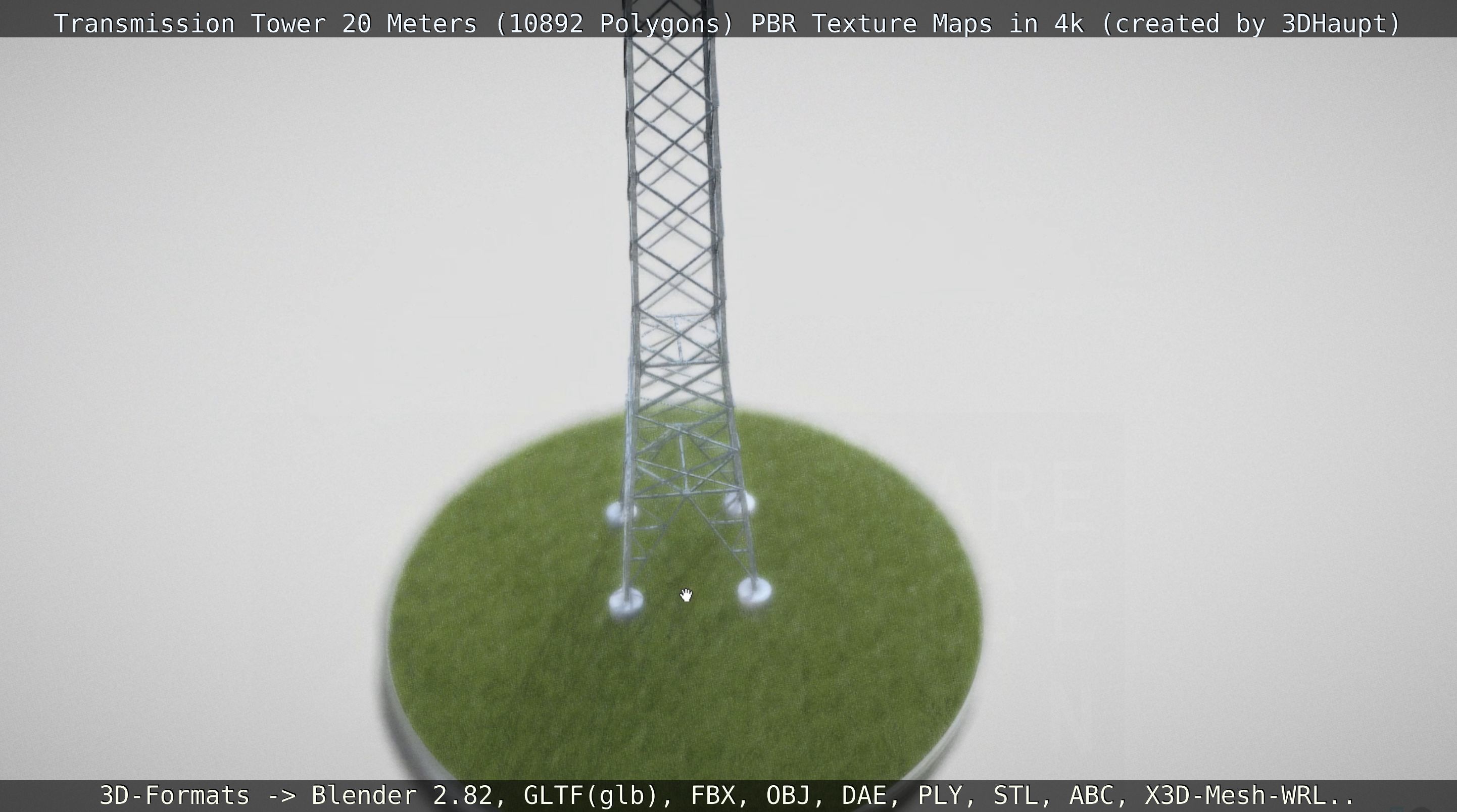 Transmission Tower 22 Meter Low-poly 3D model_136