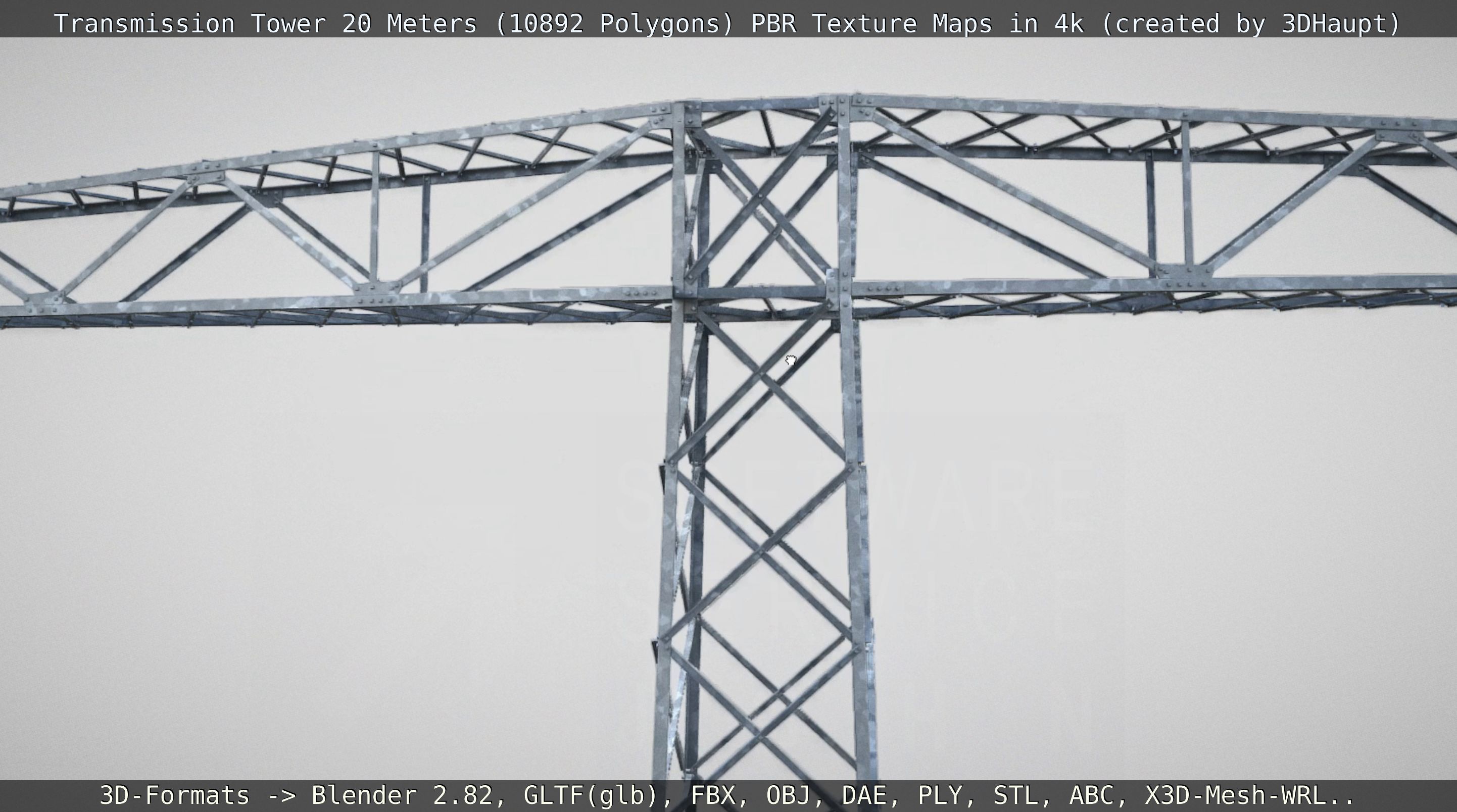 Transmission Tower 22 Meter Low-poly 3D model_21