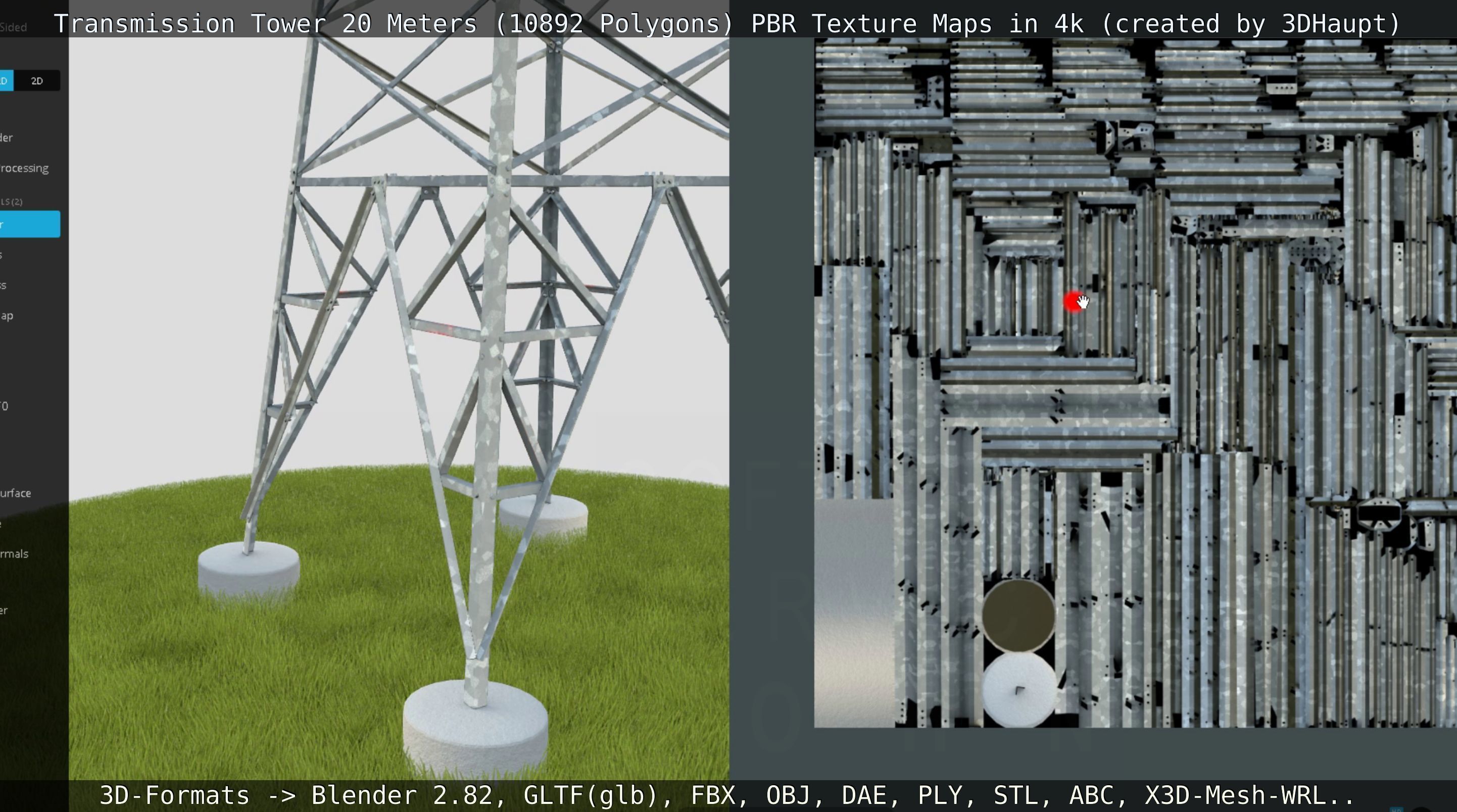 Transmission Tower 22 Meter Low-poly 3D model_106