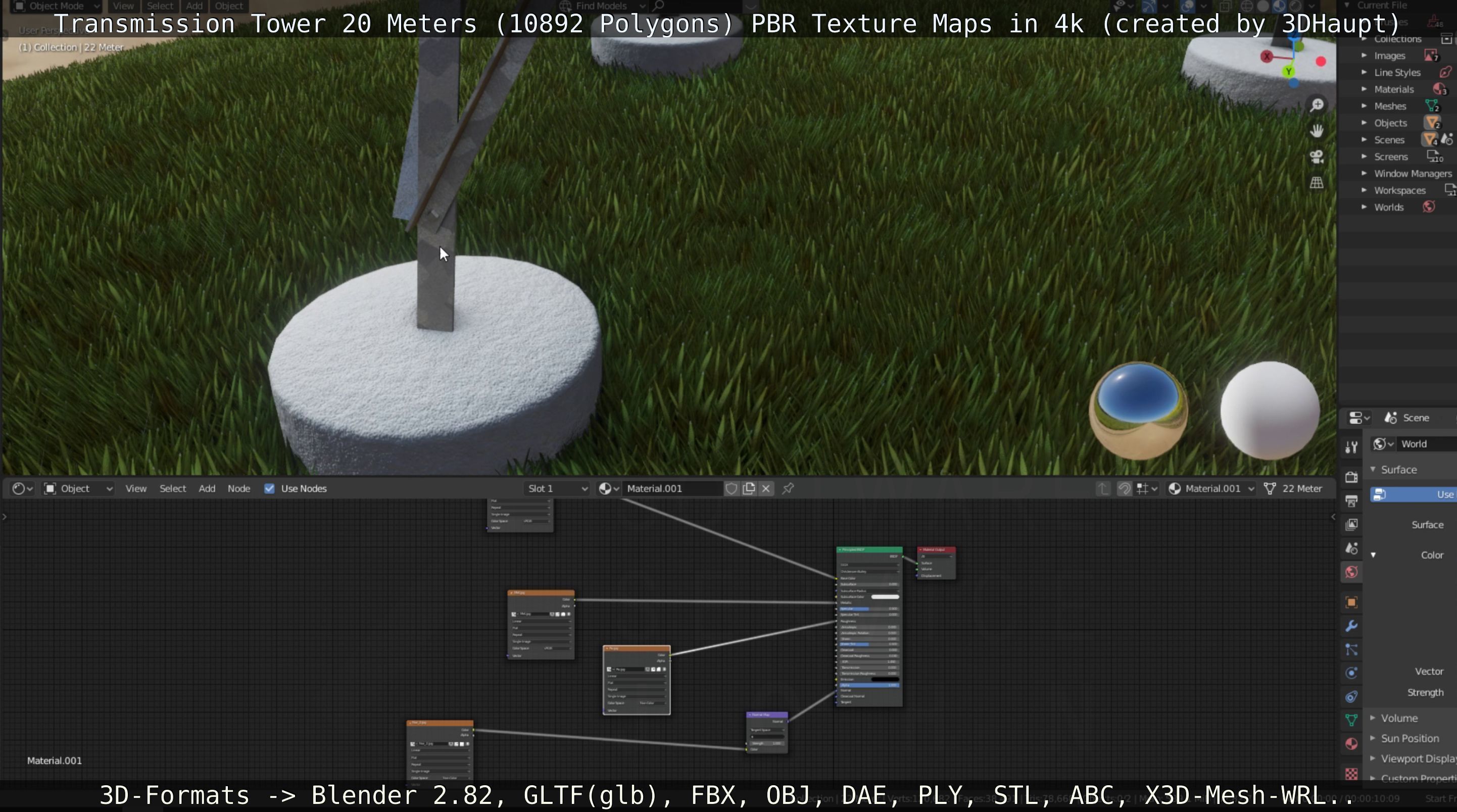 Transmission Tower 22 Meter Low-poly 3D model_37