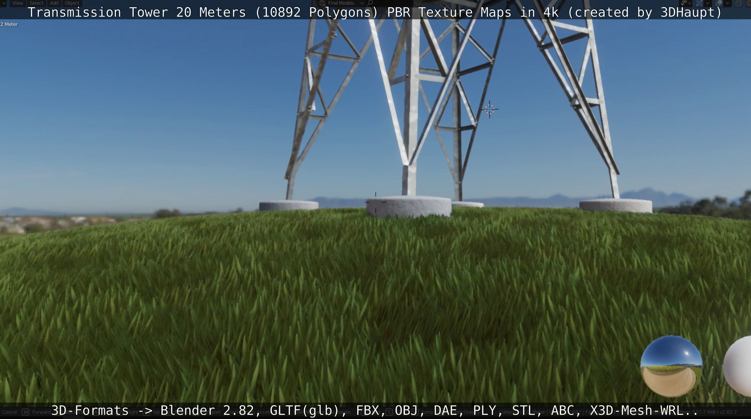 Transmission Tower 22 Meter Low-poly 3D model_42