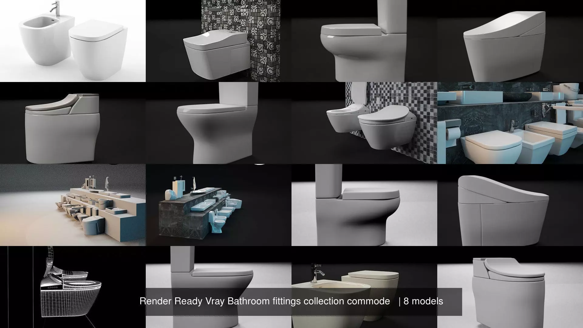 Render Ready Vray Bathroom fittings collection commode   _0