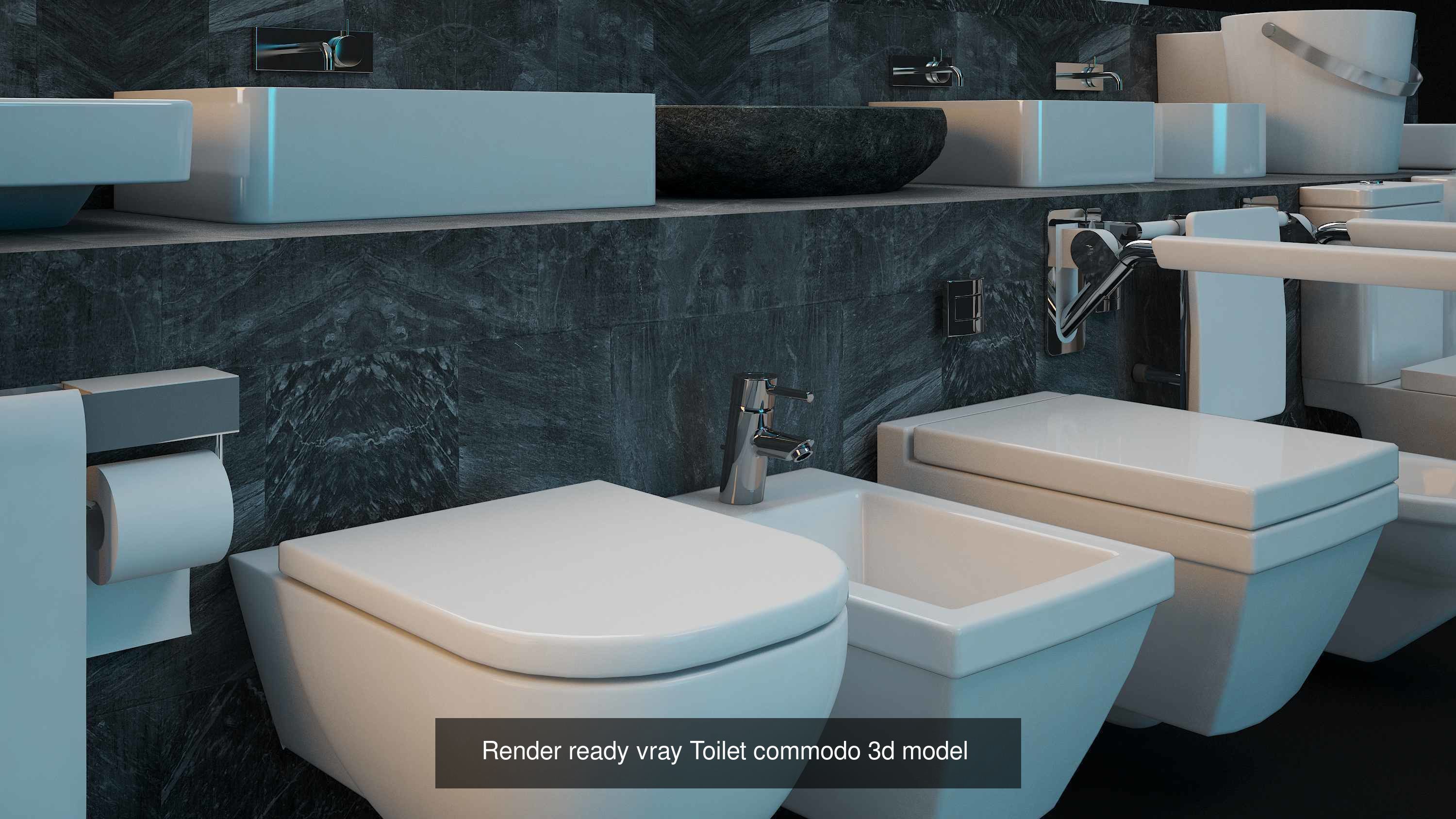 Render Ready Vray Bathroom fittings collection commode   _8