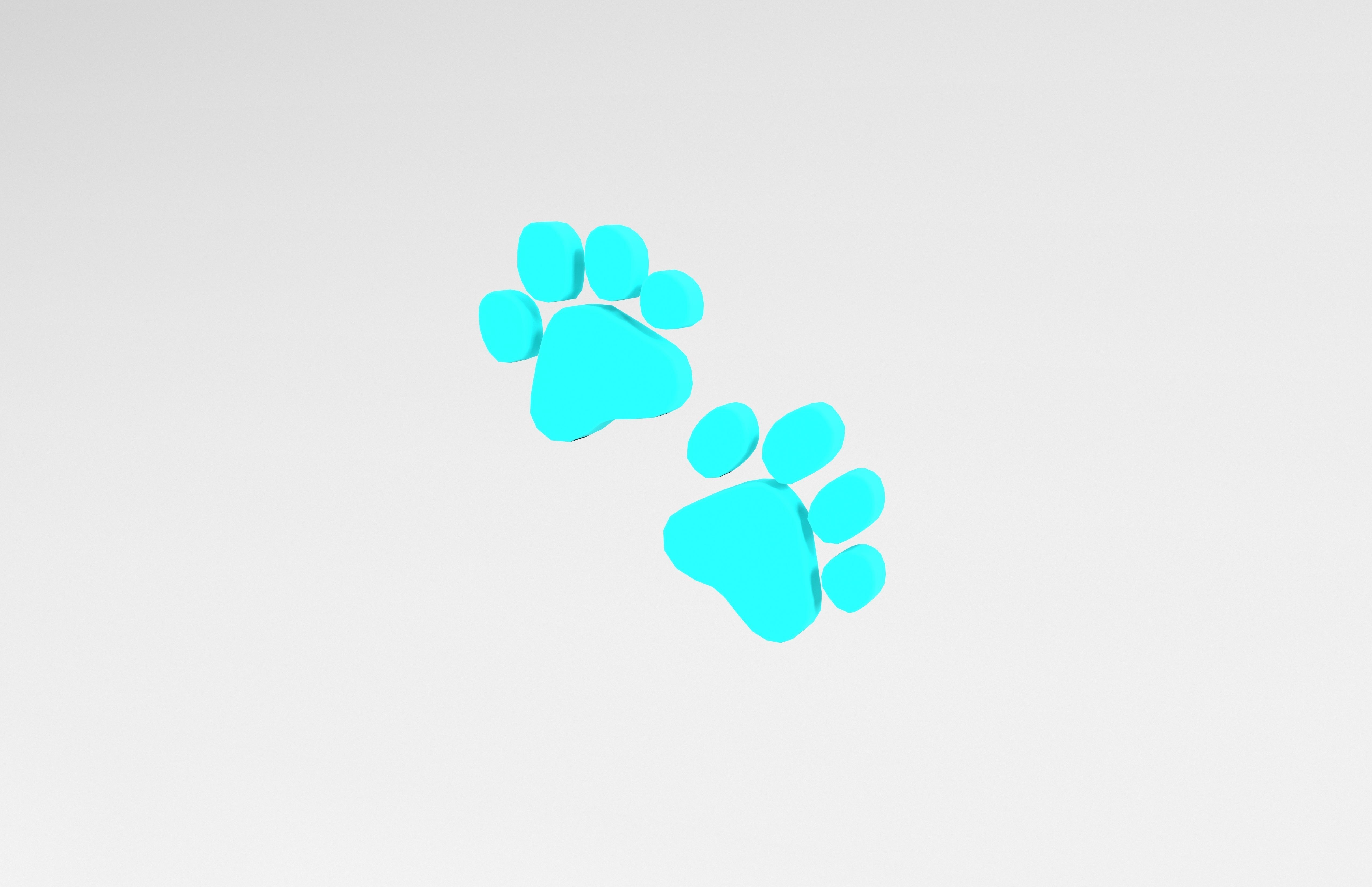 Paw Prints v1 007 Low-poly 3D model_2