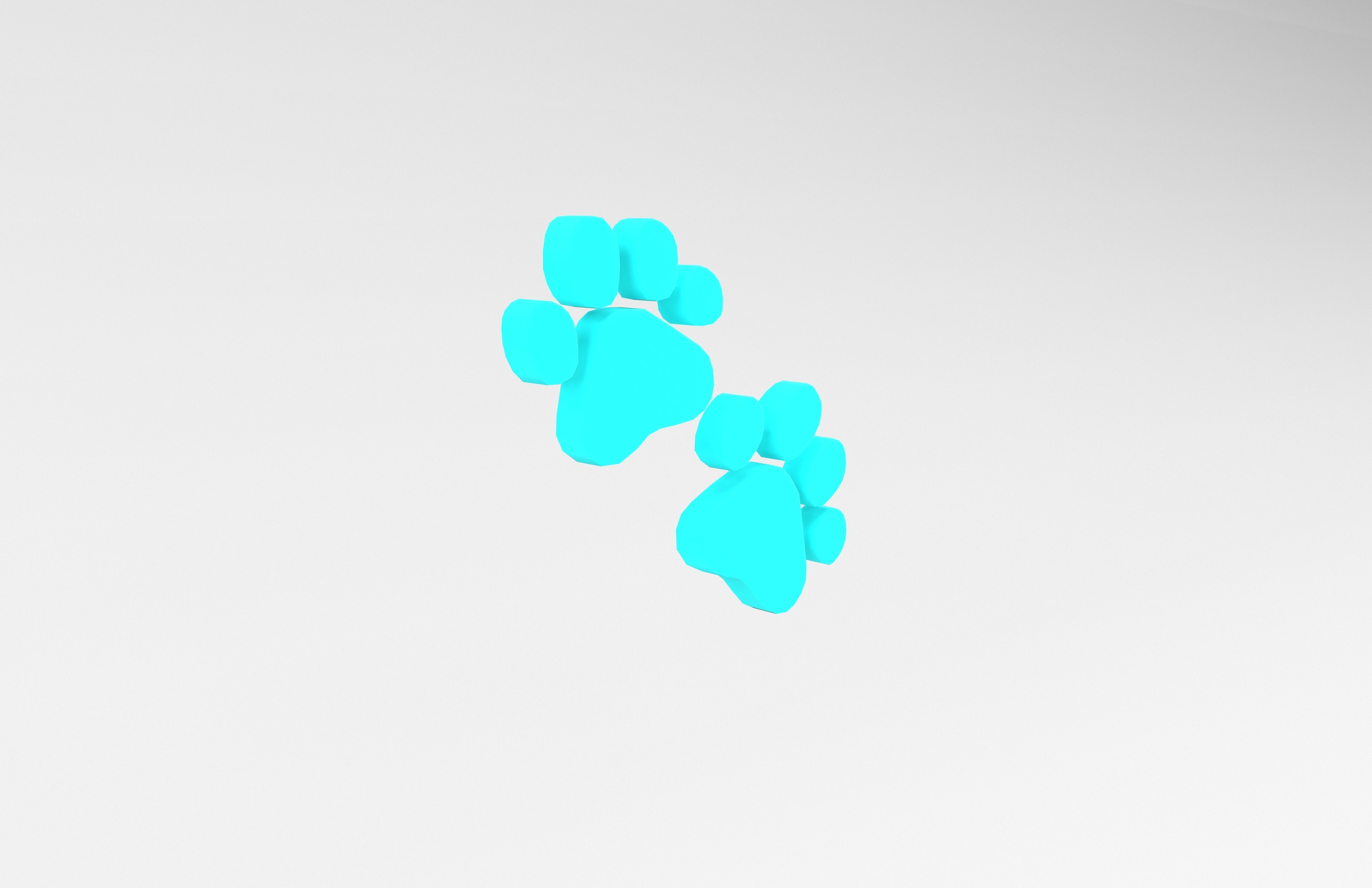 Paw Prints v1 007 Low-poly 3D model_3