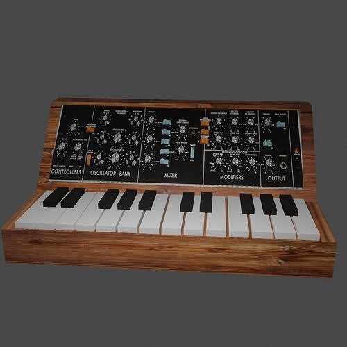MOOG BASS SYNTH Low-poly 3D model