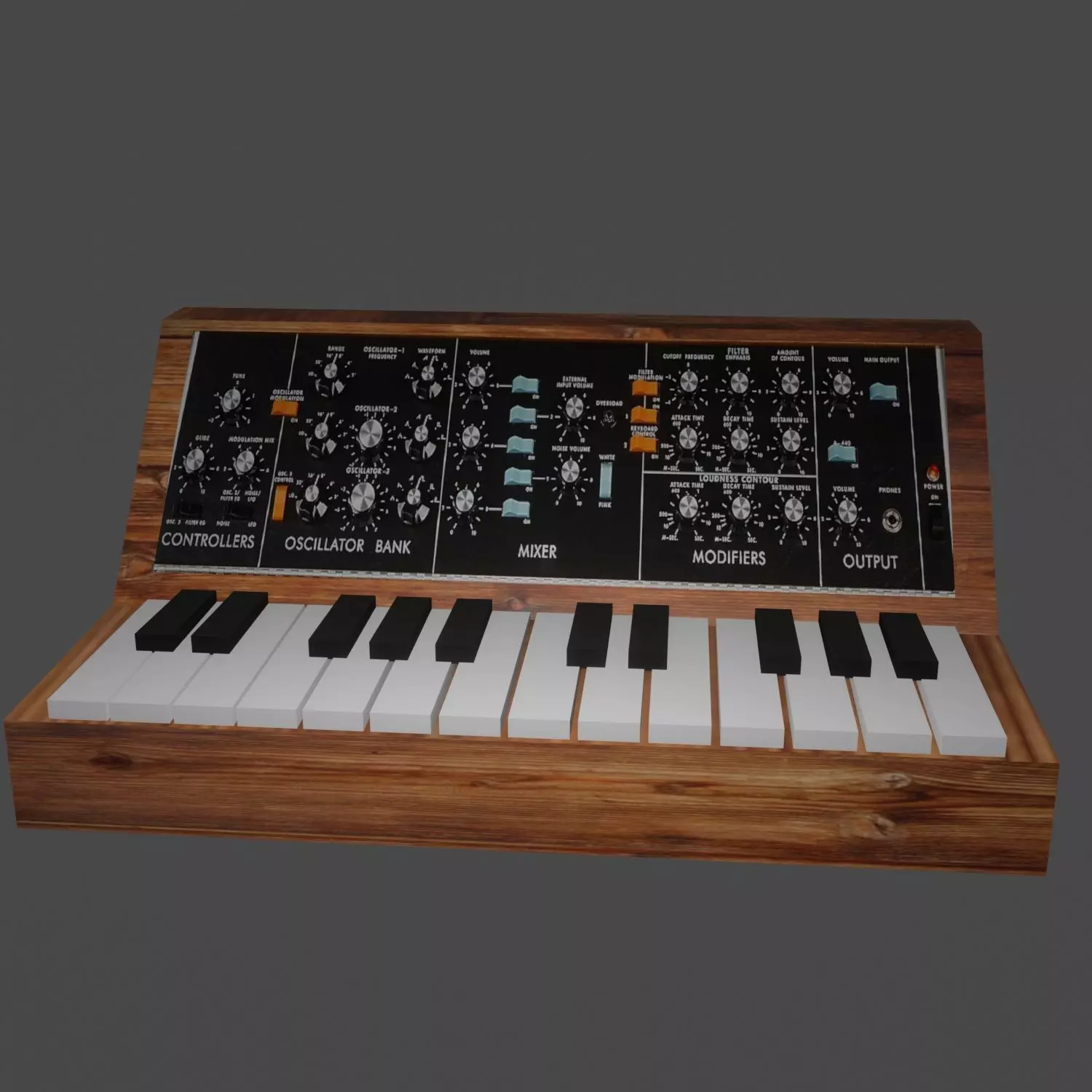 MOOG BASS SYNTH Low-poly 3D model_0